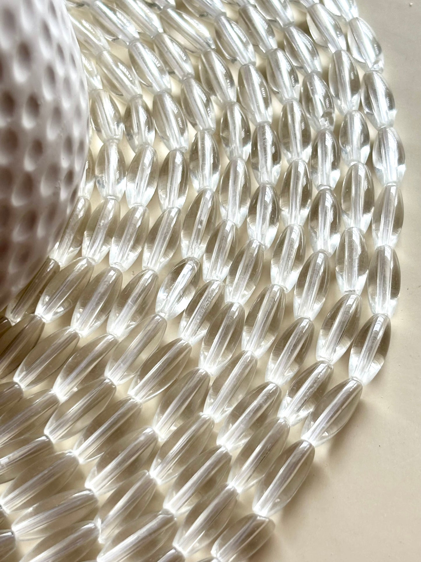 Clear Mini Glass Capsule Beads for Jewelry Making