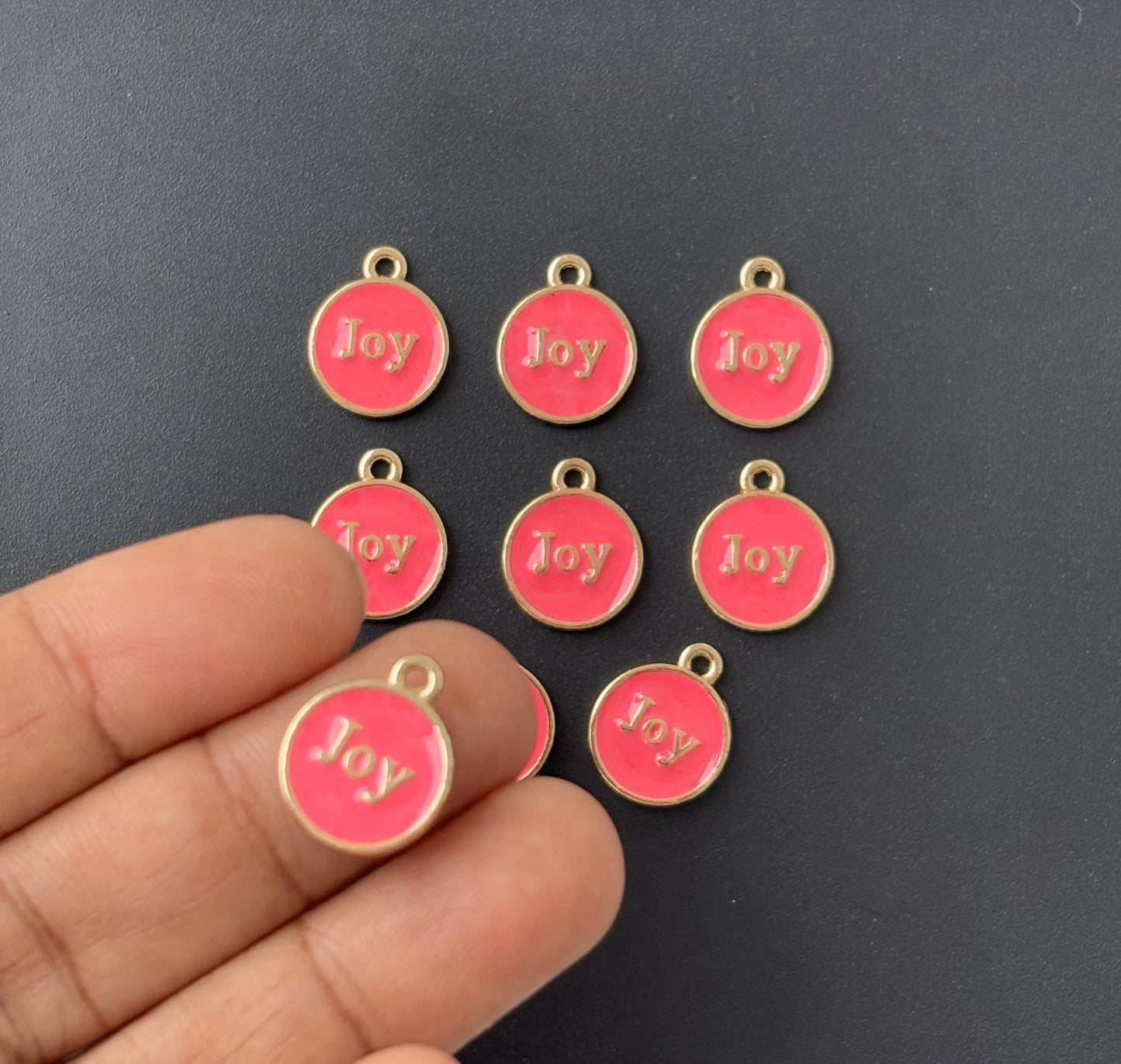 Four Pieces Enamelled Charms - Rose Joy Charms