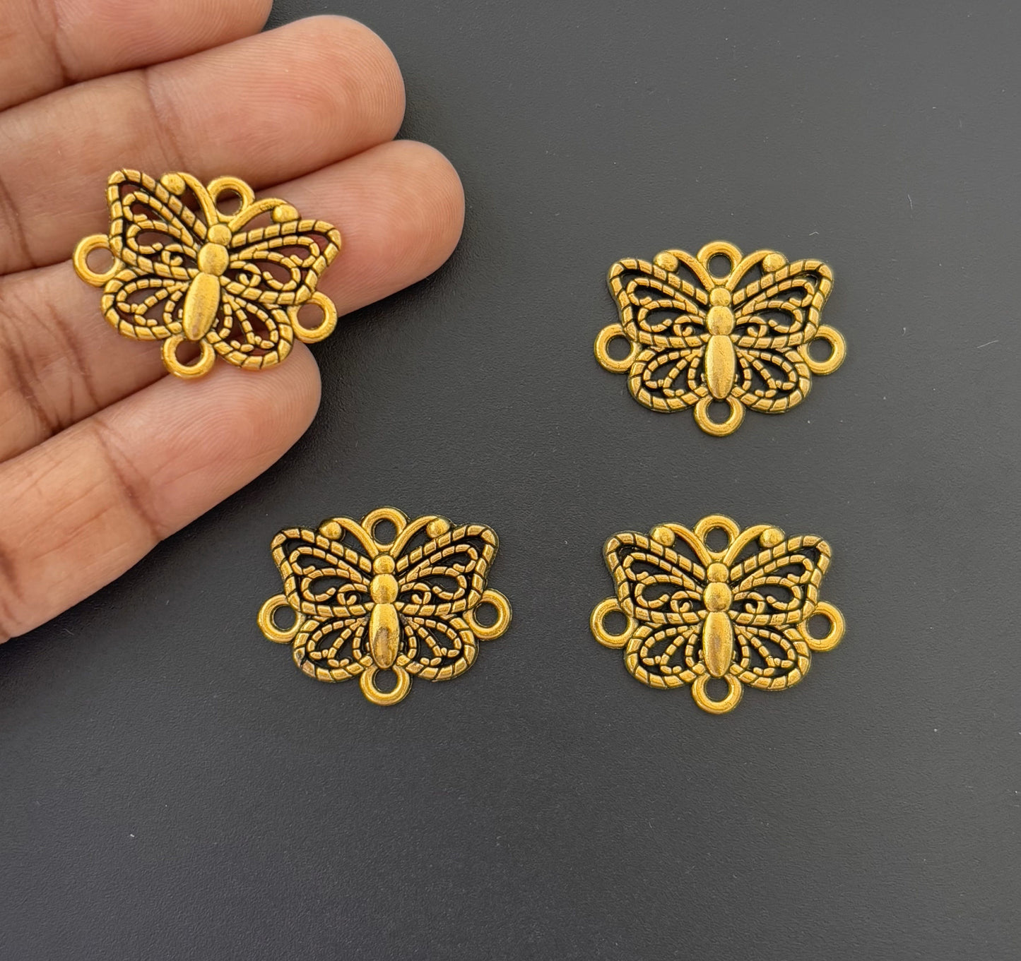 Antique Gold Butterfly Jewelry Connectors
