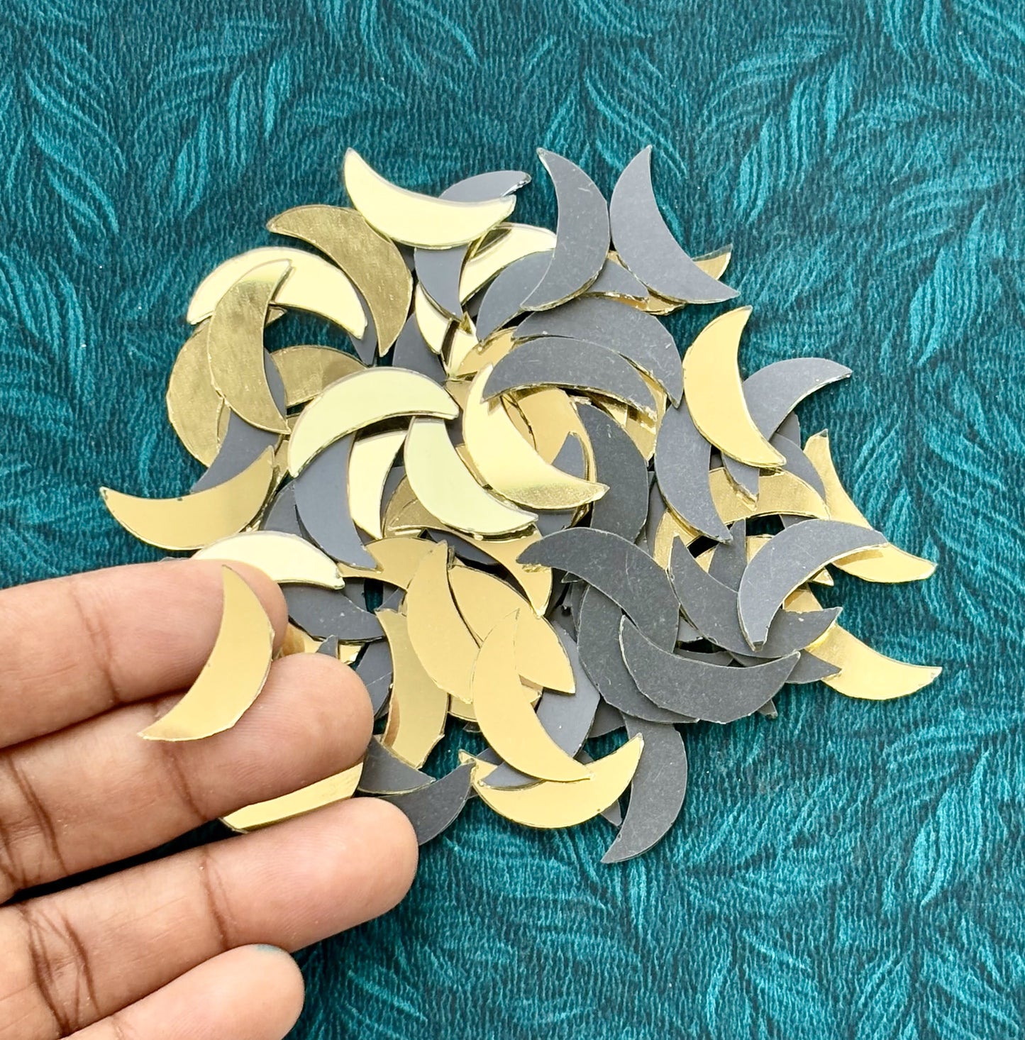 Gold Fancy Shape - Crescent Moon Cut Mirrors