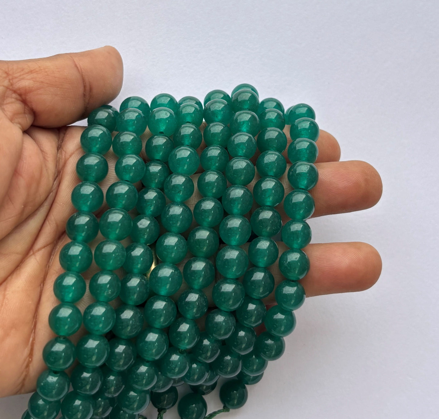 Natural Dark Green Jade Round Beads for Jewelry Making
