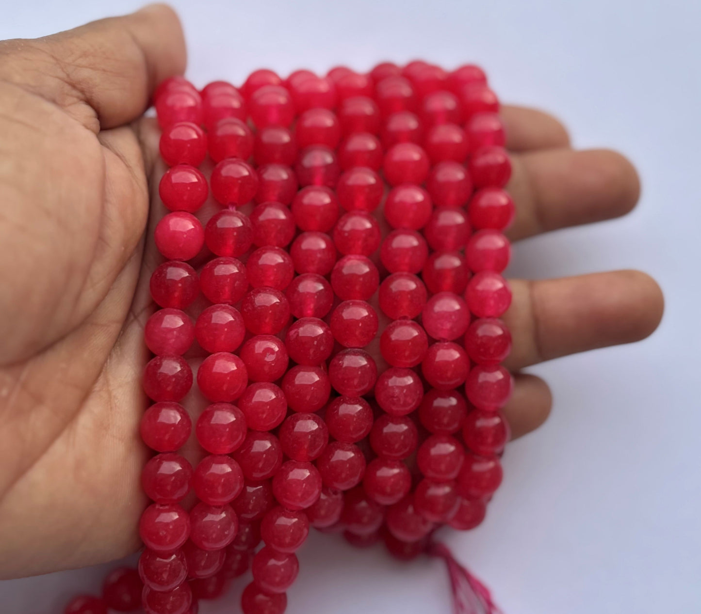 Natural Ruby Red Jade Round Beads for Jewelry Making