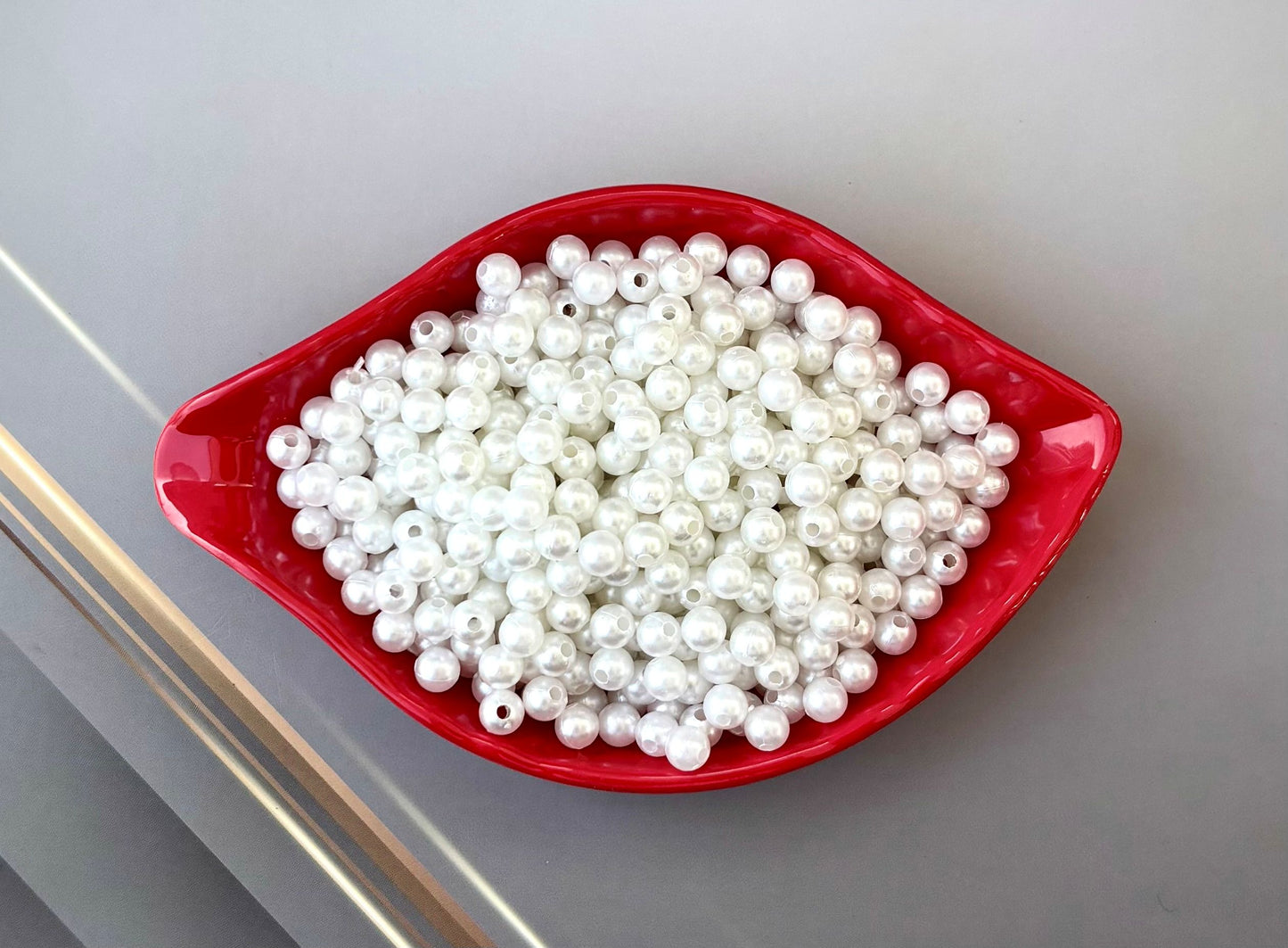 Lightweight White Acrylic Pearl Beads 6MM