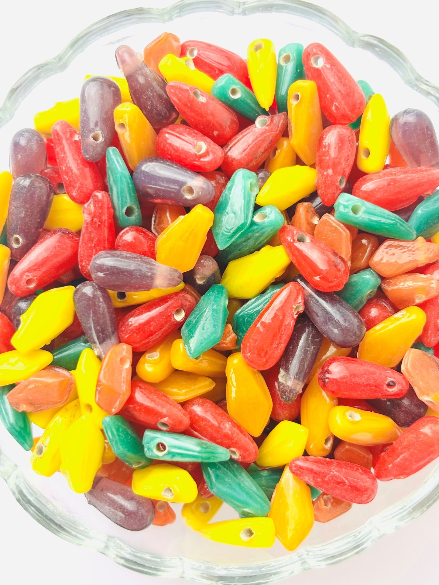 Colorful Mixed Opaque Teardrop Glass Beads
