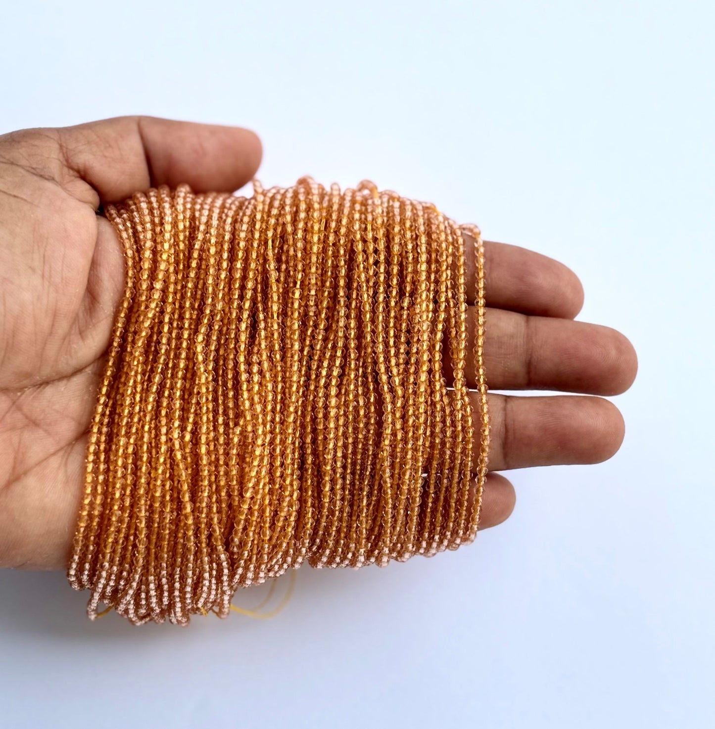 Light Orange Faceted Hydro Beads - Vibrant Gemstone Strands for Jewelry Making