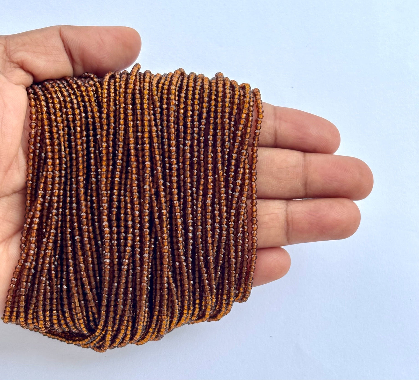 Rich Brown Faceted Hydro Beads - Vibrant Gemstone Strands for Jewelry Making