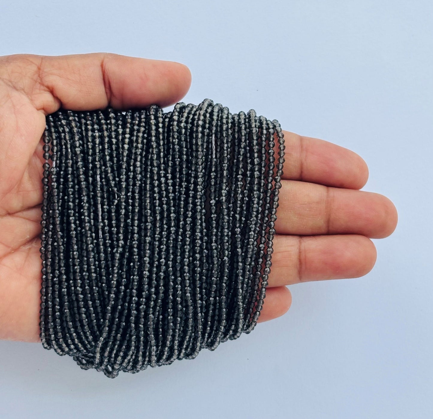 Smoky Grey Faceted Hydro Beads - Vibrant Gemstone Strands for Jewelry Making