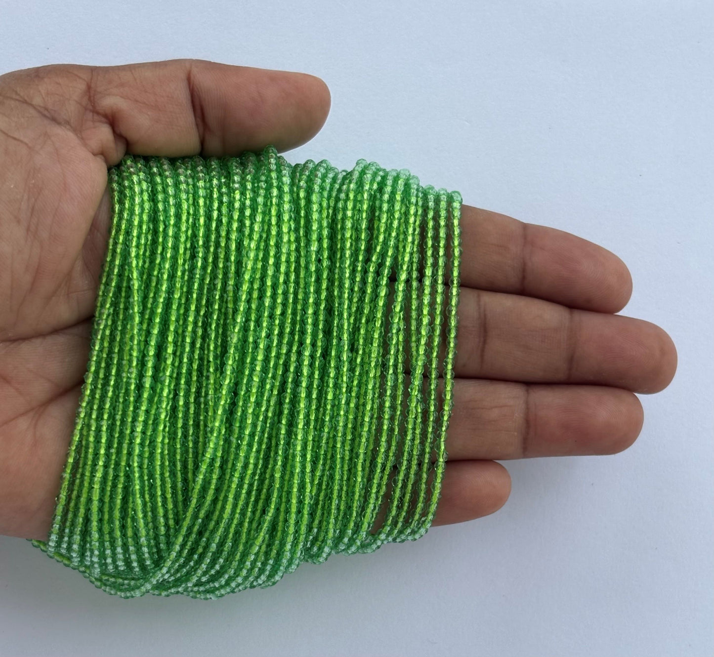 Lime Green Faceted Hydro Beads - Vibrant Gemstone Strands for Jewelry Making