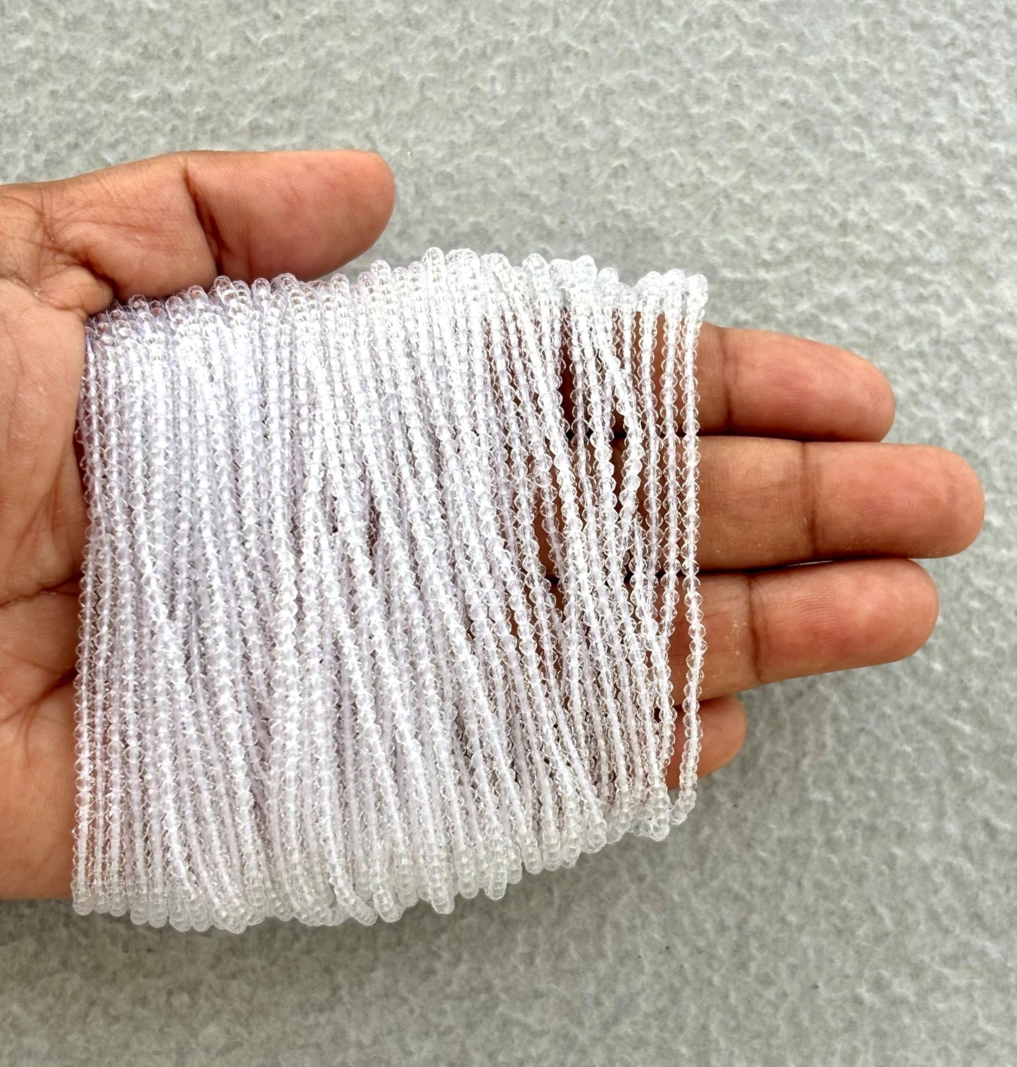 Clear White Faceted Hydro Beads - Vibrant Gemstone Strands for Jewelry Making