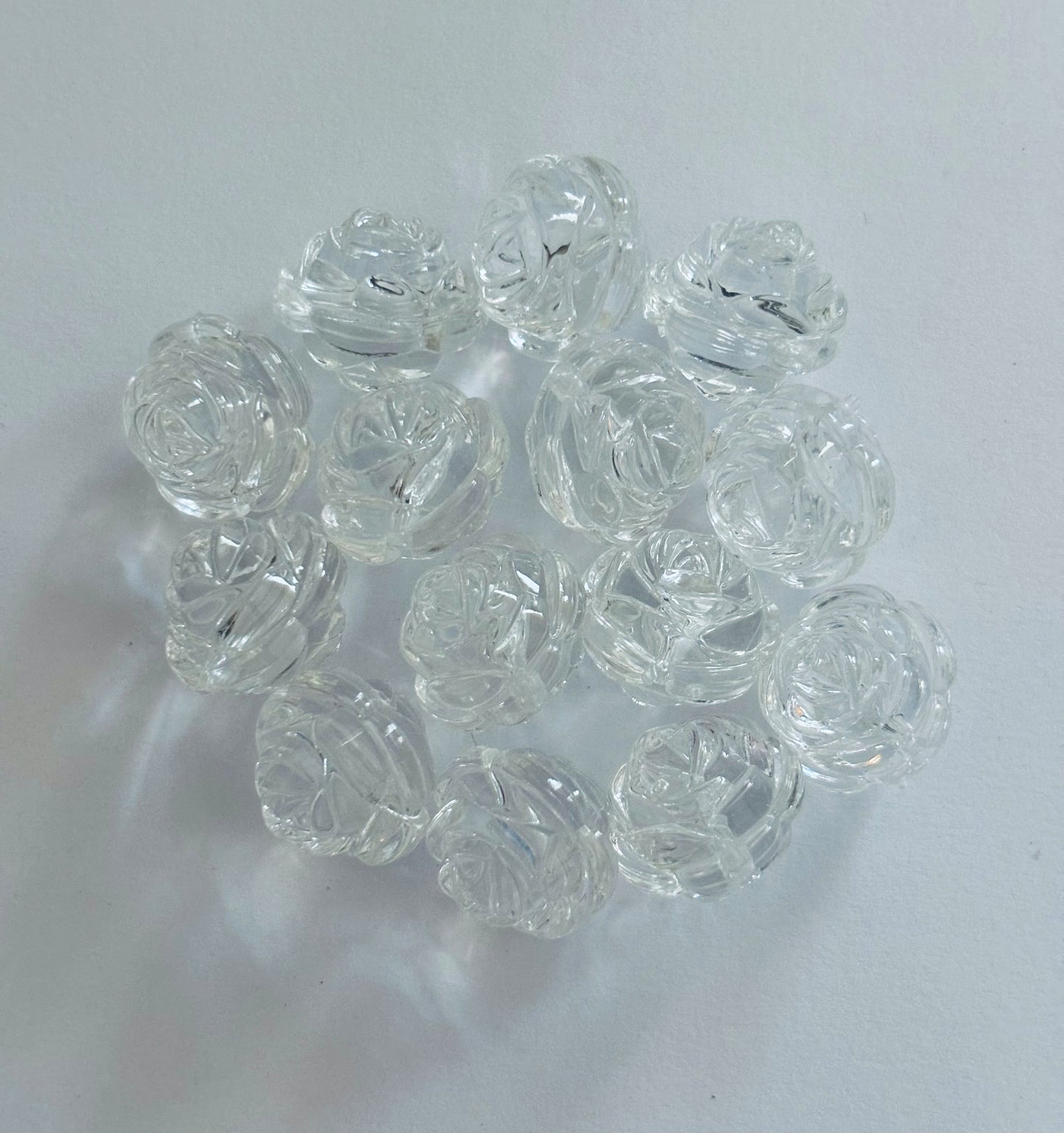 Clear Rose Flower Acrylic Beads