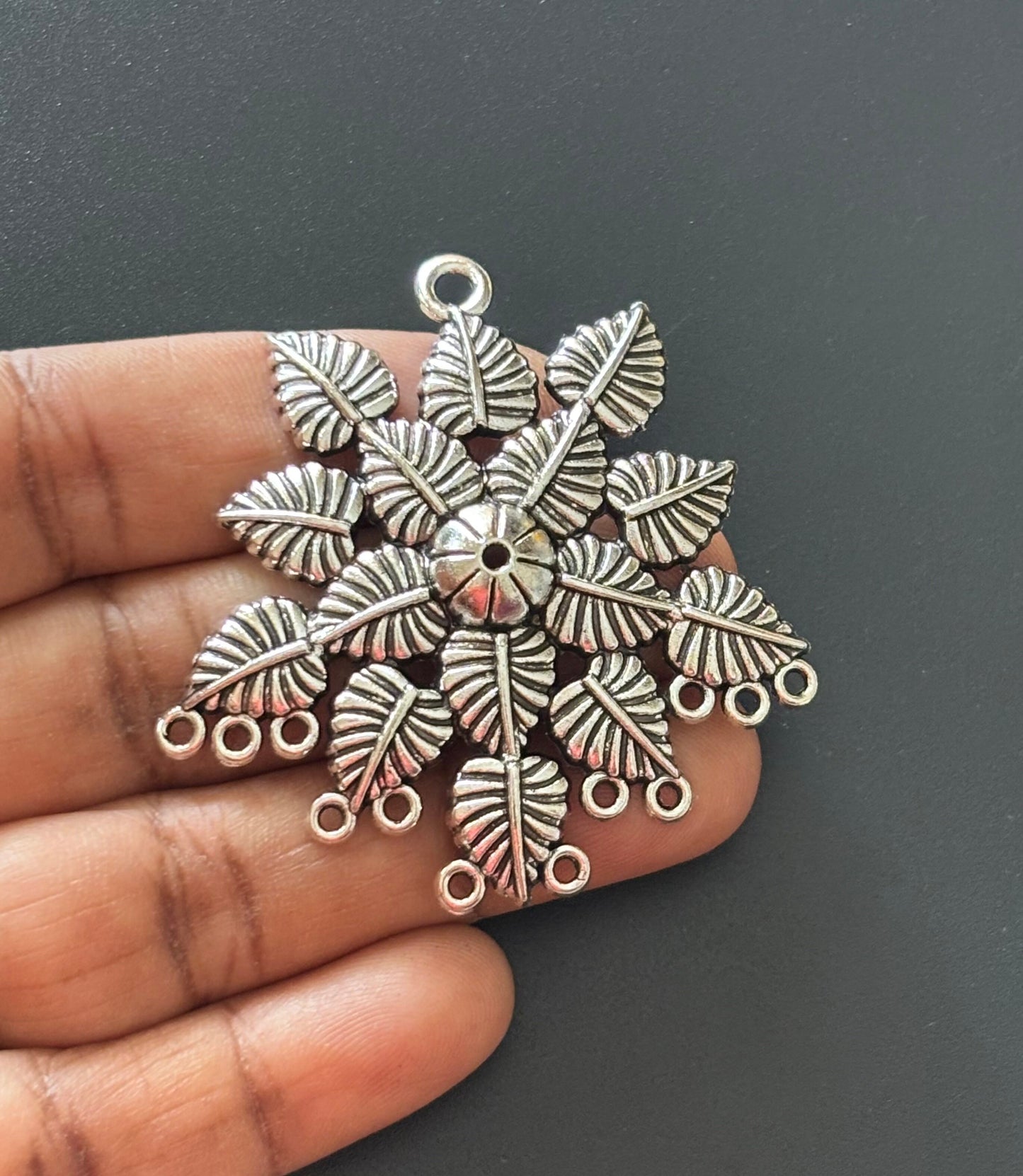 Silver Leaf Medallion Pendant