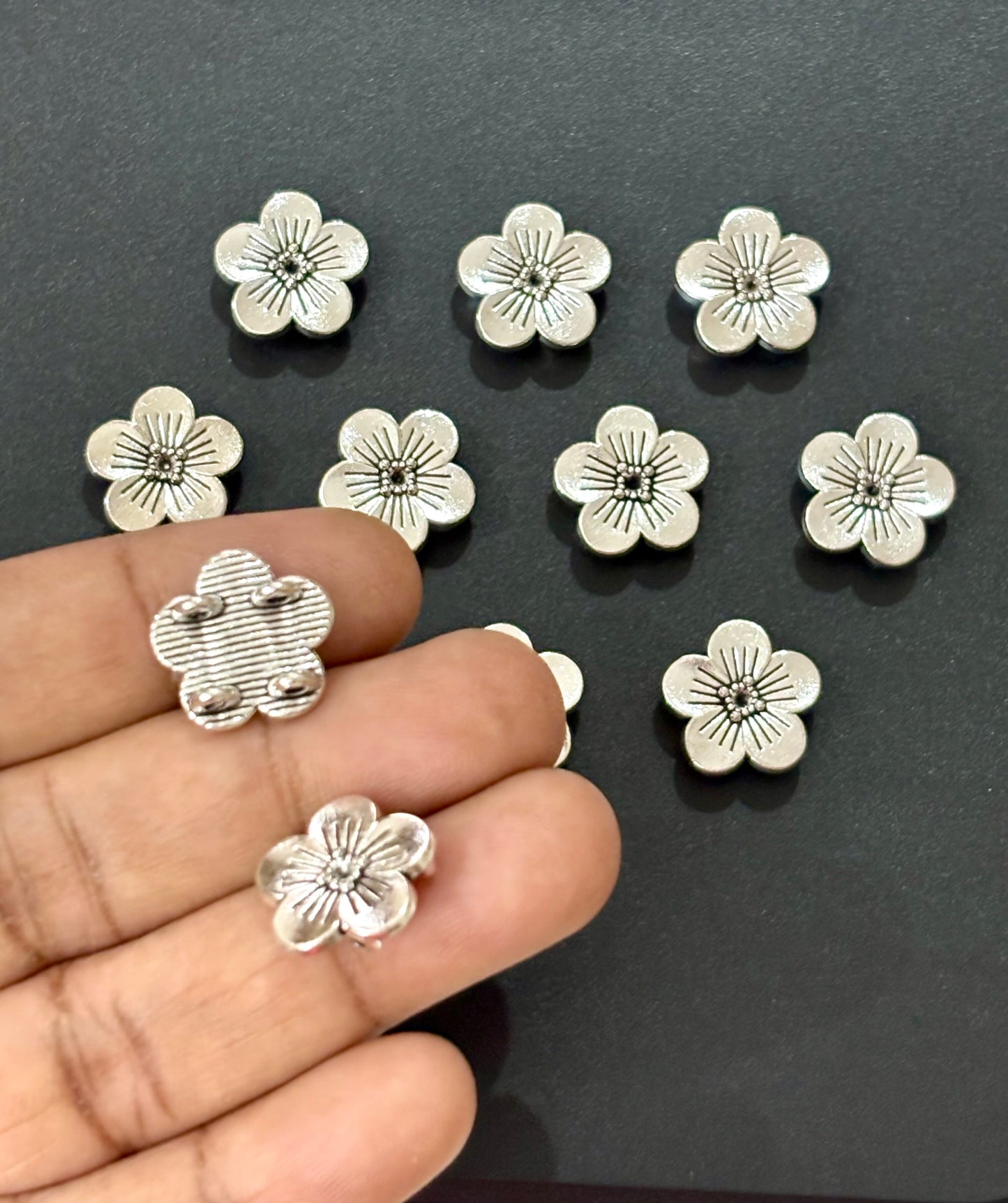 Antique Silver Flower Connectors