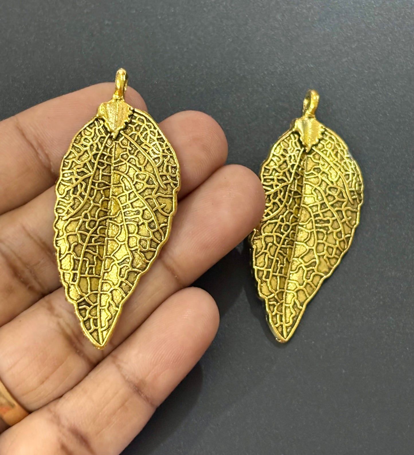 Textured Gold Leaf Pendants