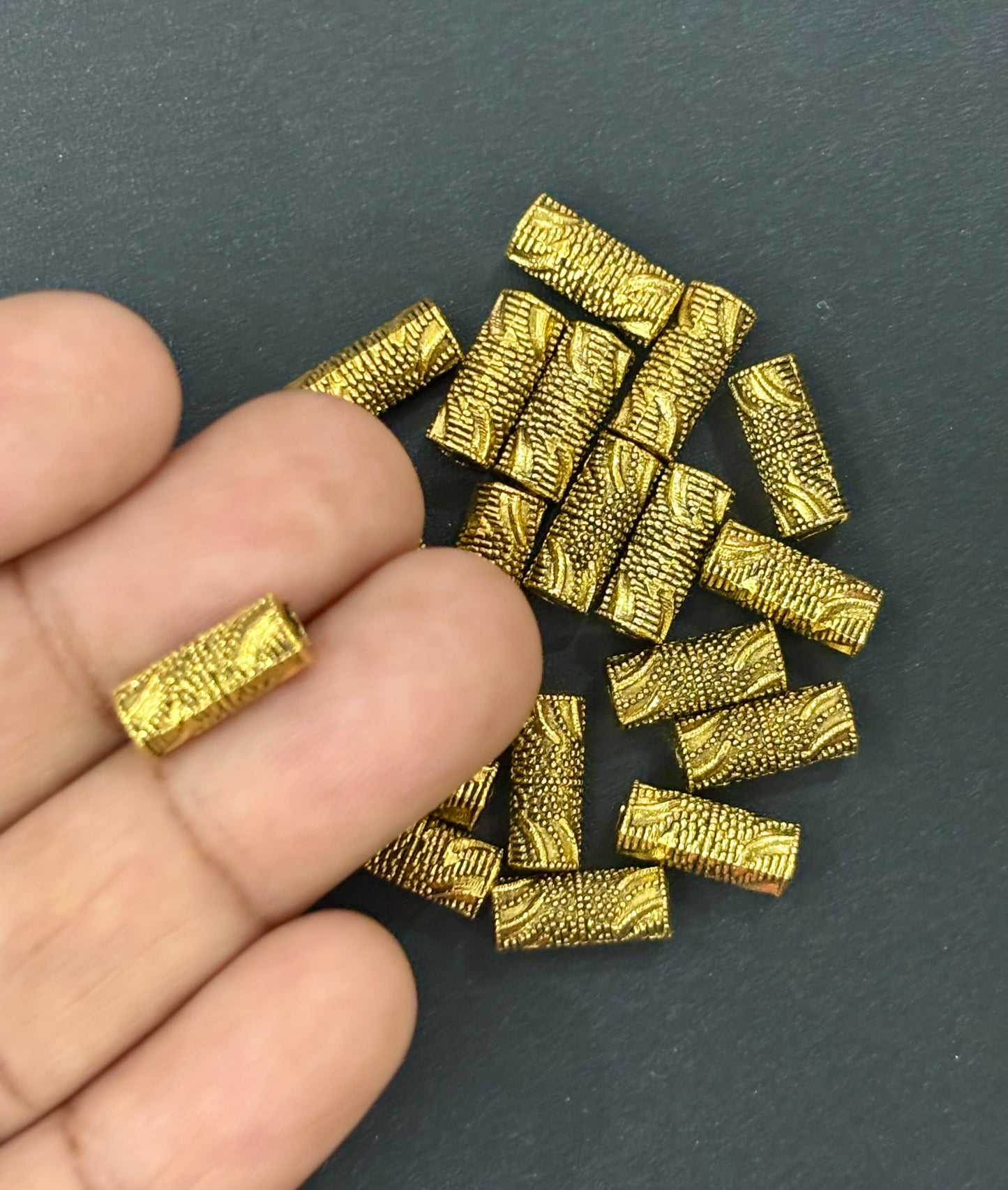 Gold Tube Metal Beads