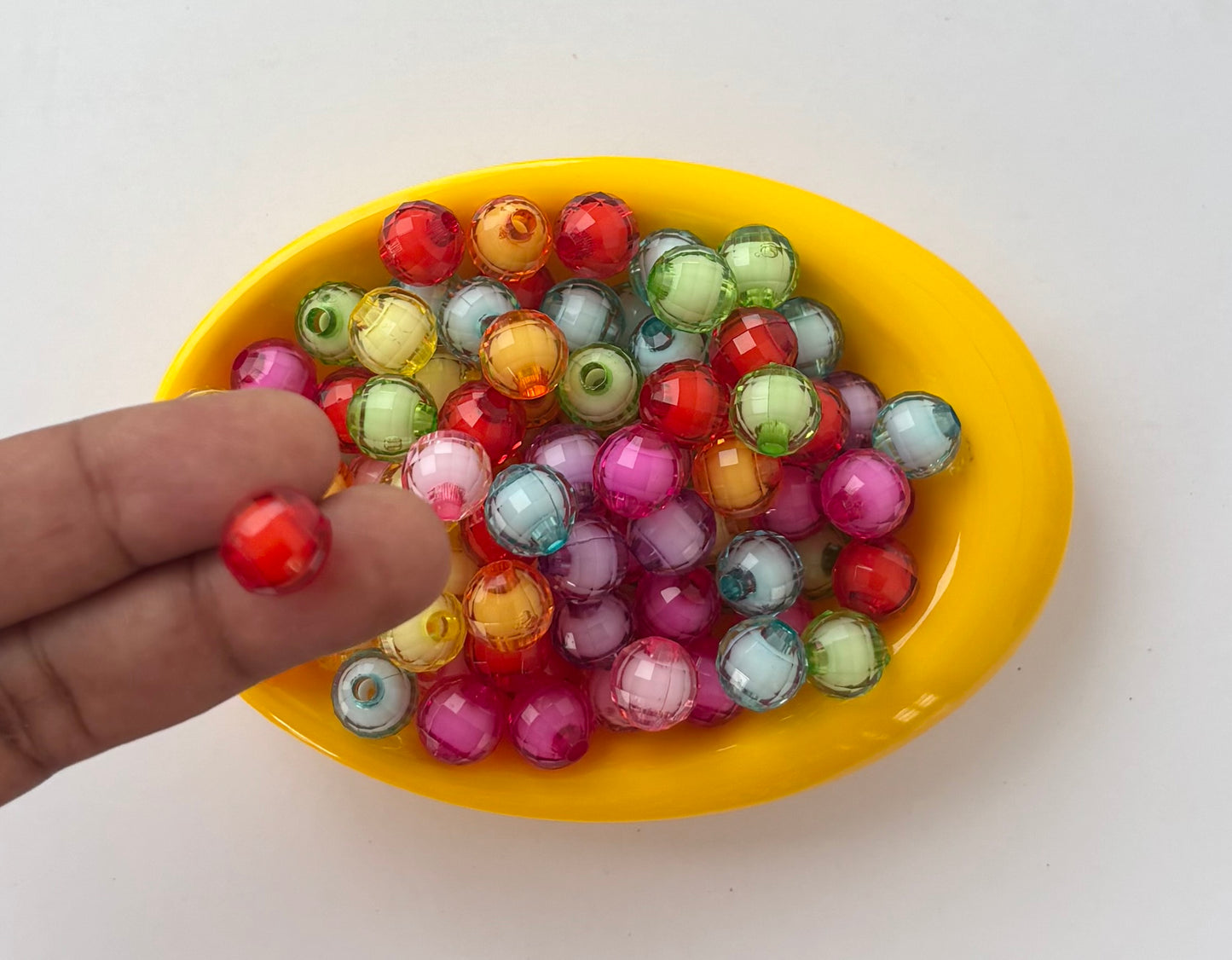 Large Translucent Faceted Colorful Beads
