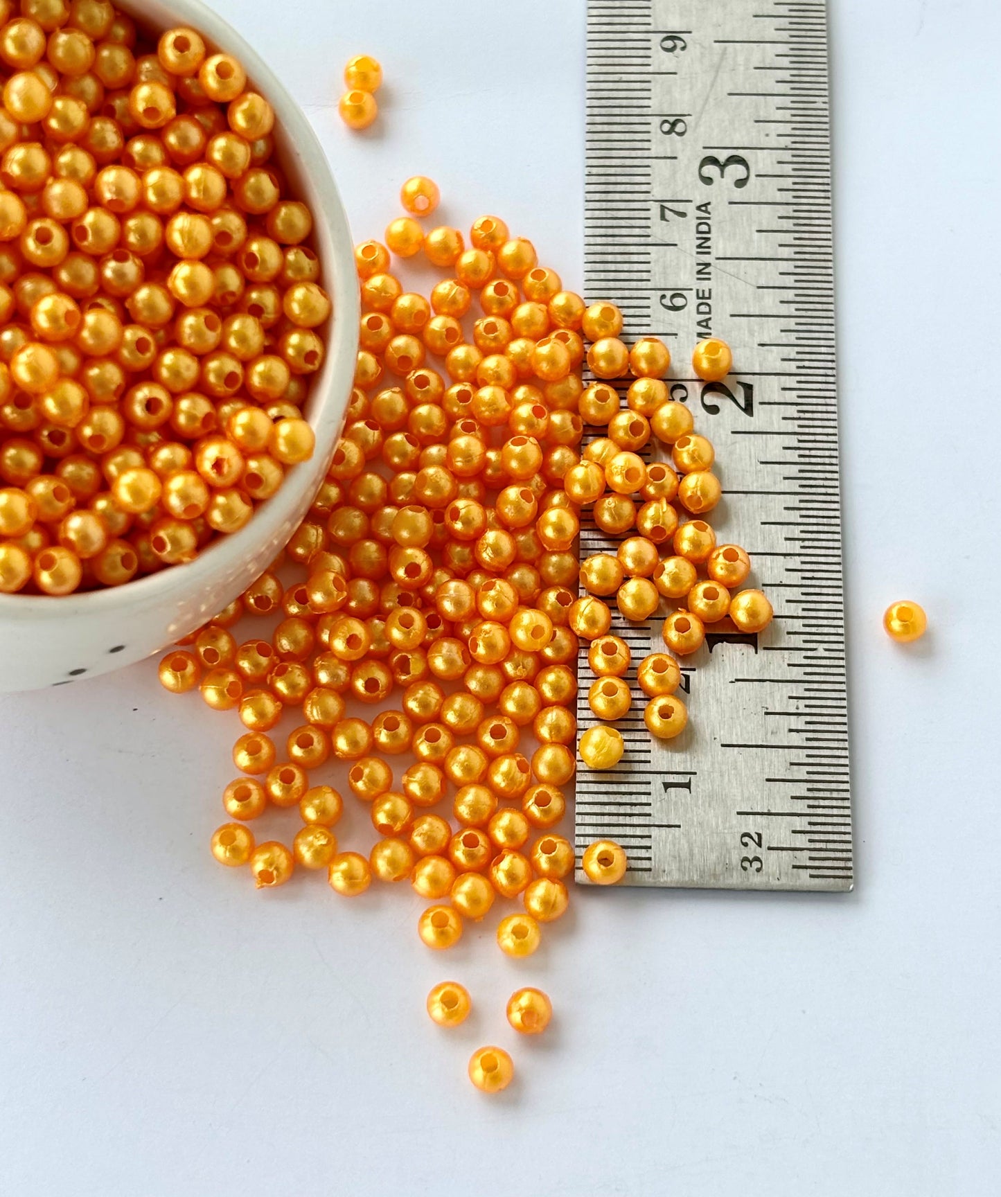Orange Pearl Beads 3MM