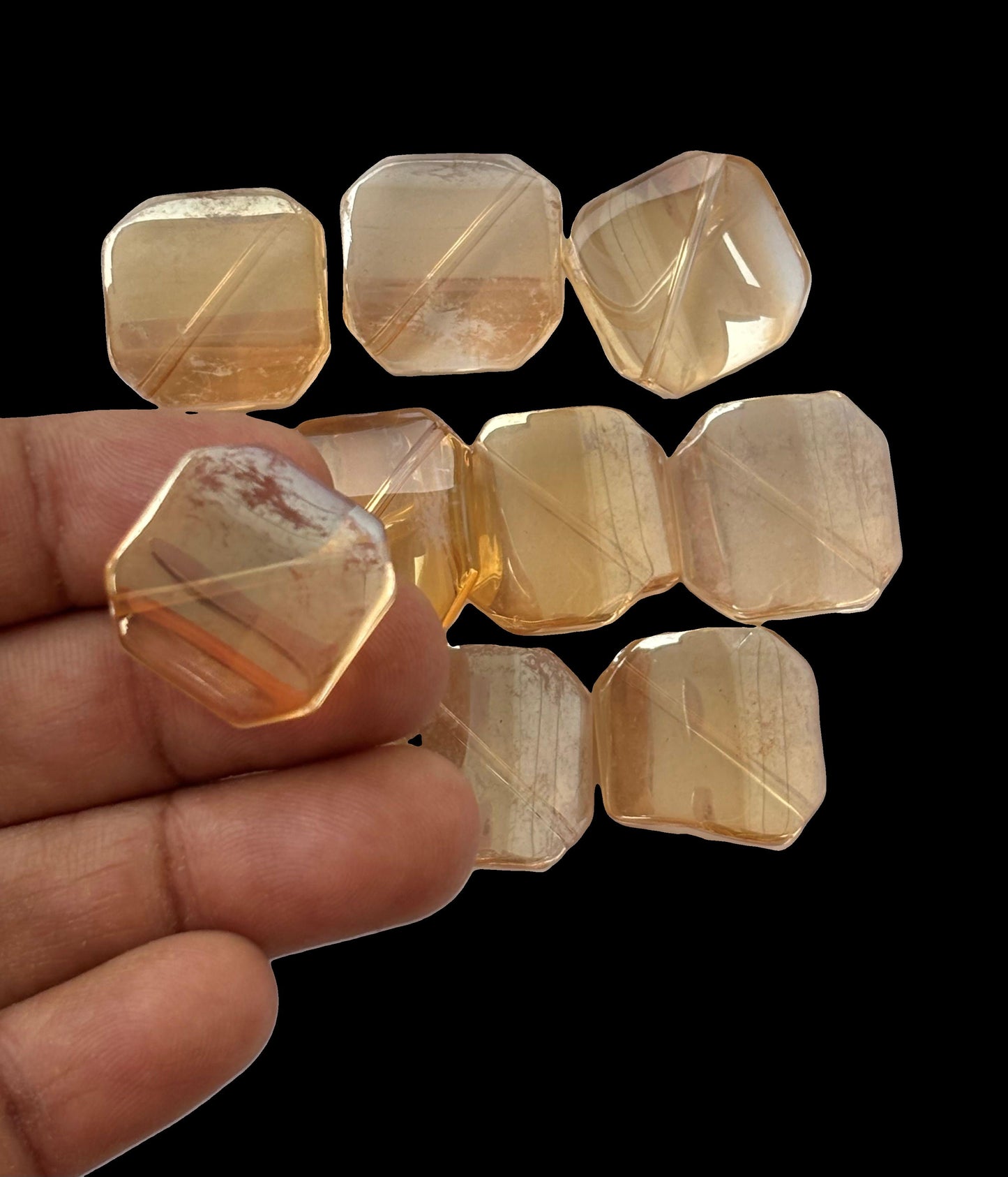 Champagne Glass Square Beads Bulk Pack for Jewelry Making