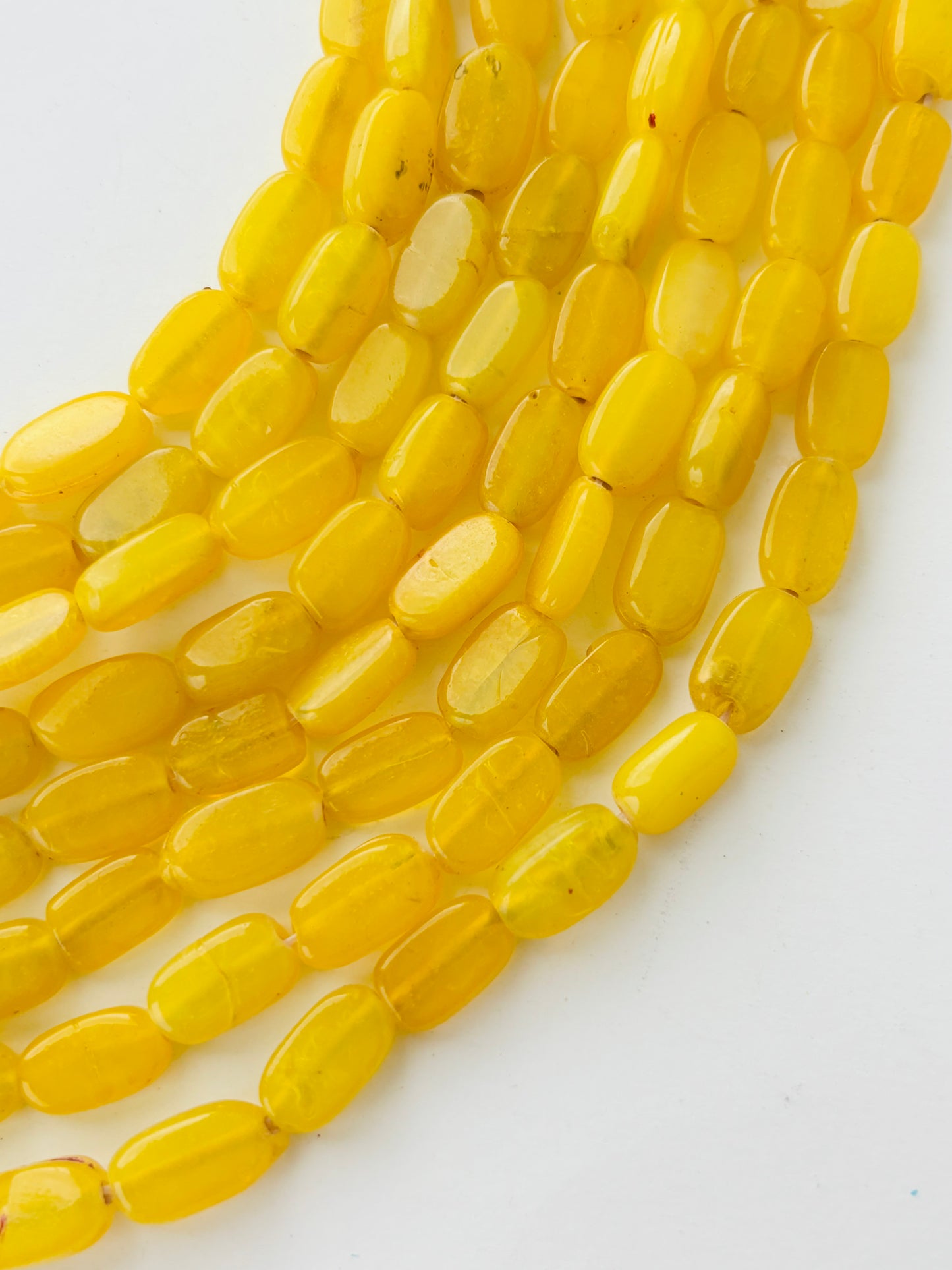 Yellow Oval Flat Beads for Jewelry Making