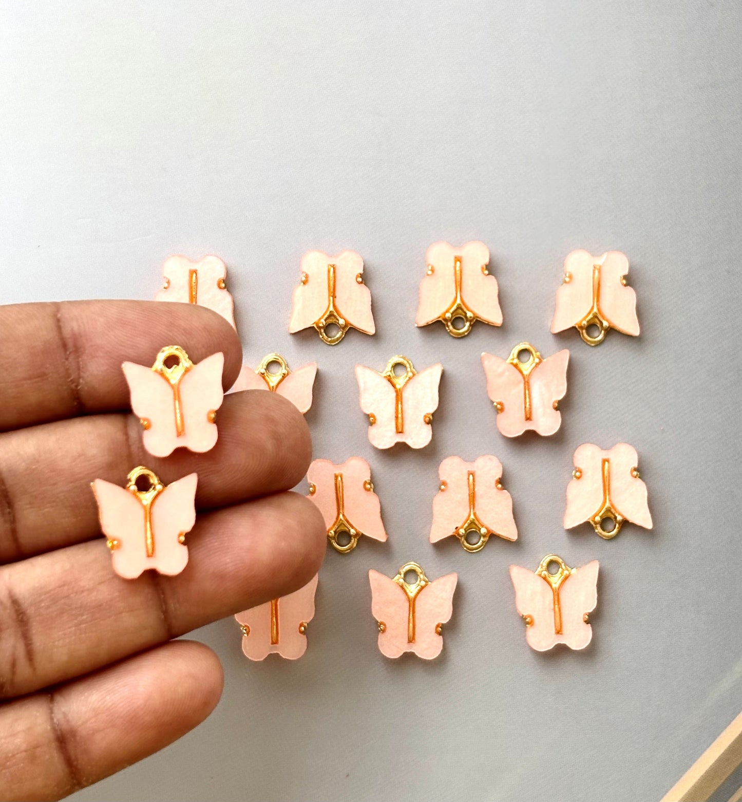 Light Orange Butterfly Resin Charms for Jewelry Making