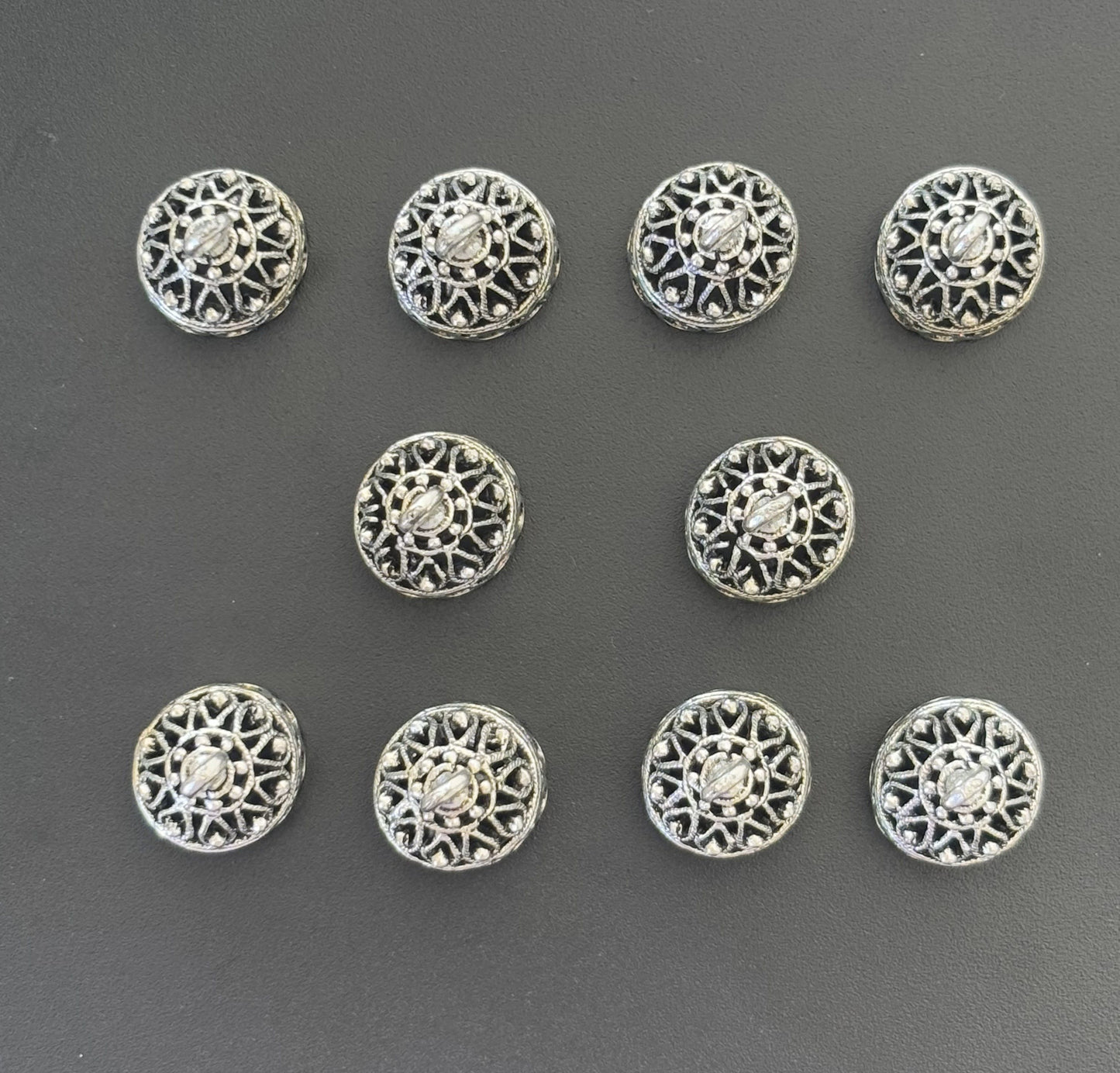 Oxidized Silver Teardrop Filigree Jhumka Base