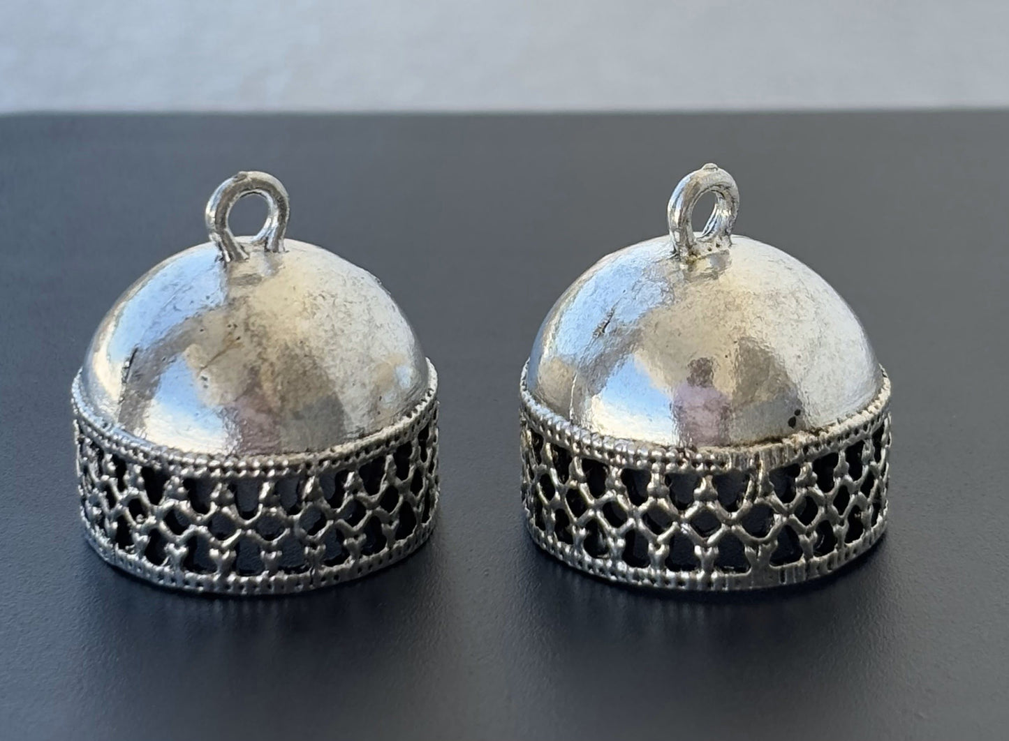 Plain Dome Oxidized Jhumka Base with Cutout Edge