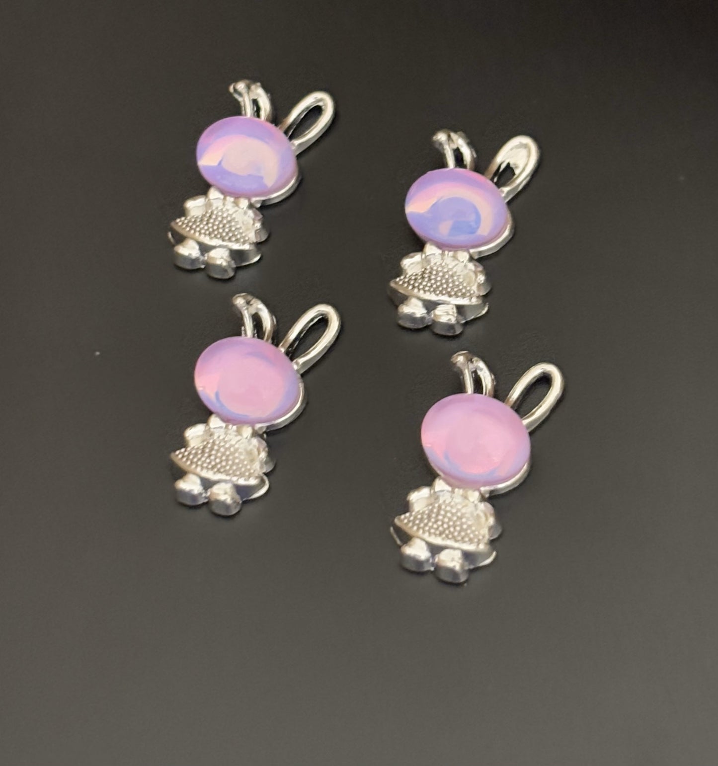 Two Pieces Lavender Bunny Charms