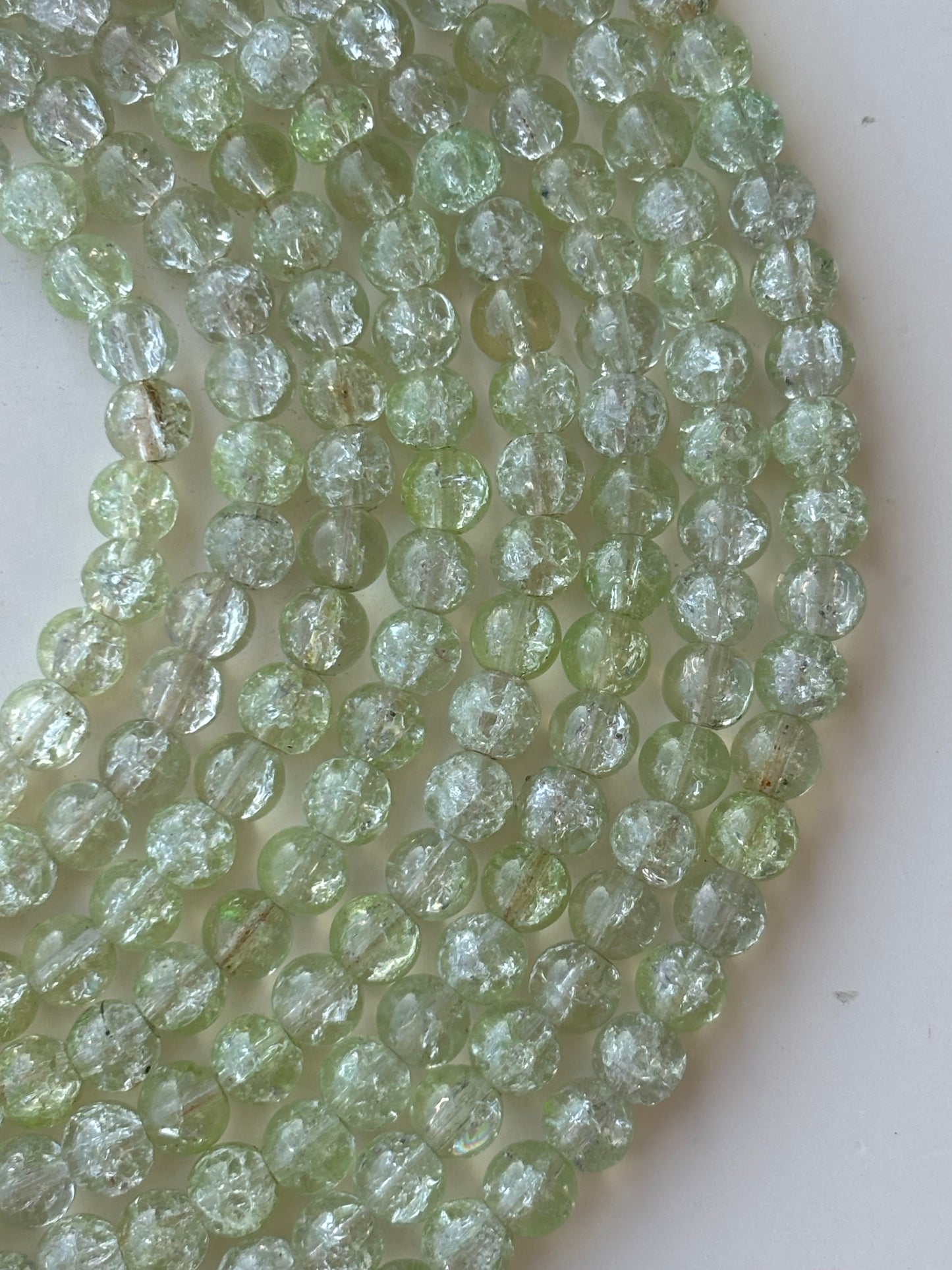 Light Green Crackle Beads 8MM