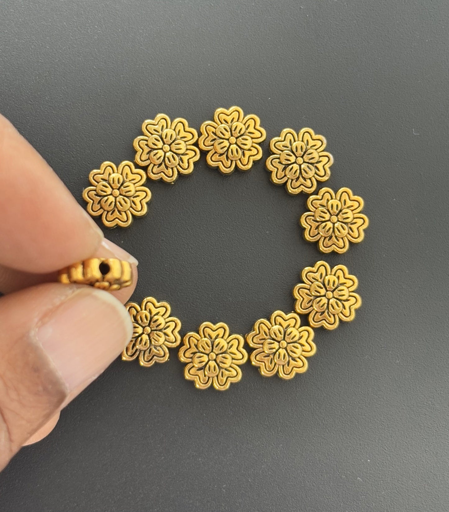 Floral Metallic Beads