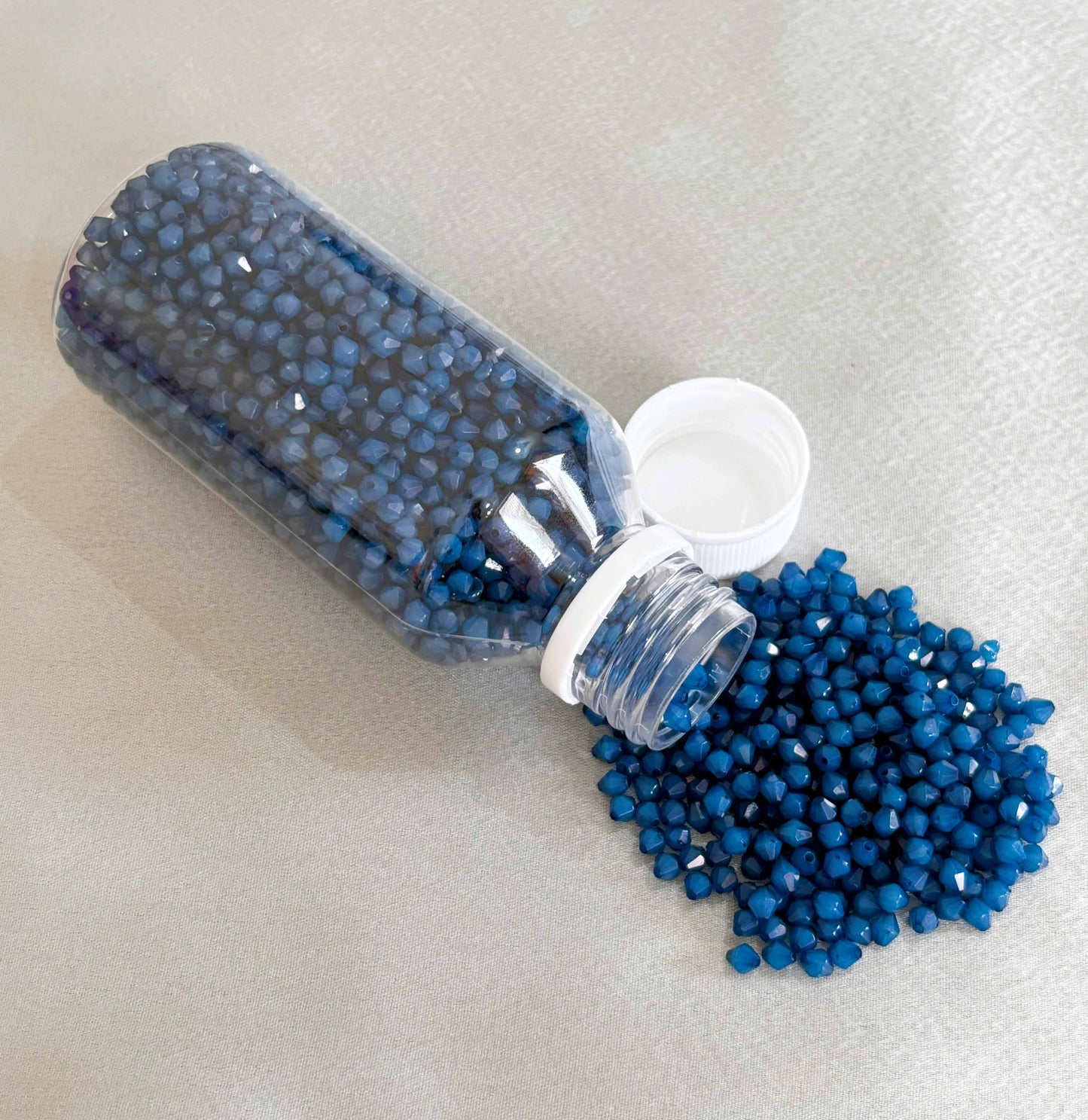 Steel Blue Bicone Beads