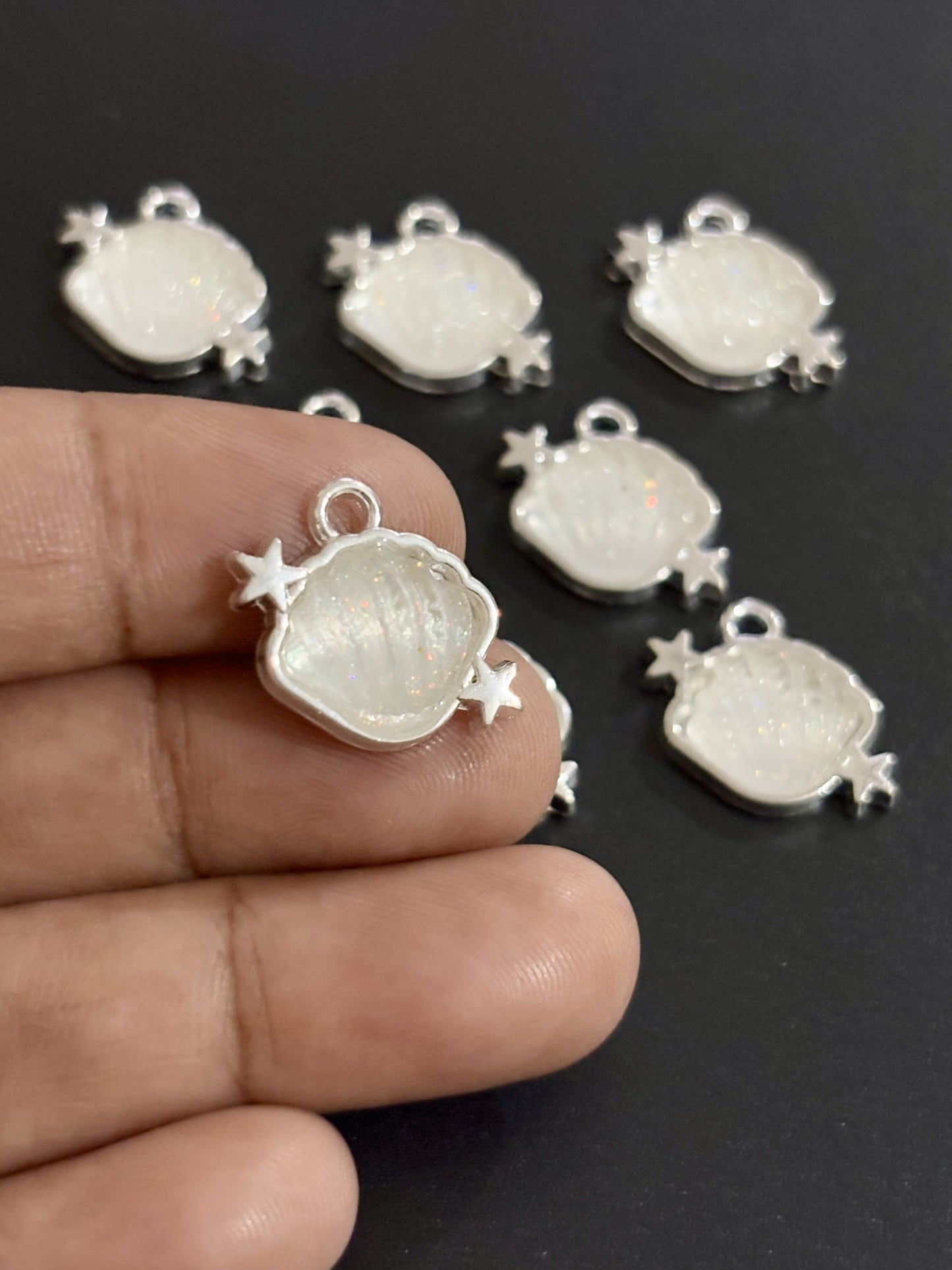 Two Pieces White Seashell Charms