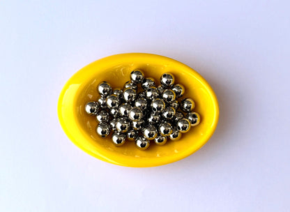 Lightweight Silver Tone CCB Round Beads 10MM