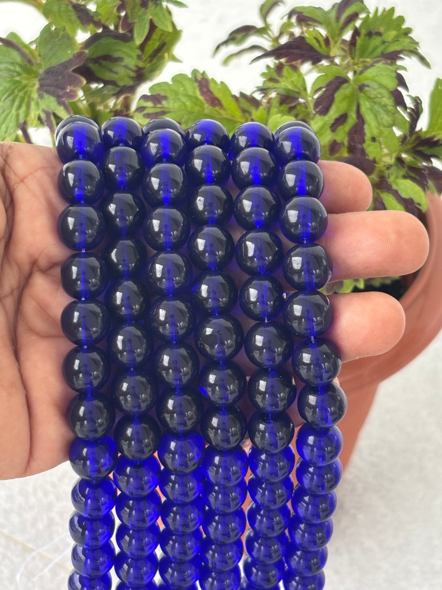Deep Blue 10MM Glass Beads