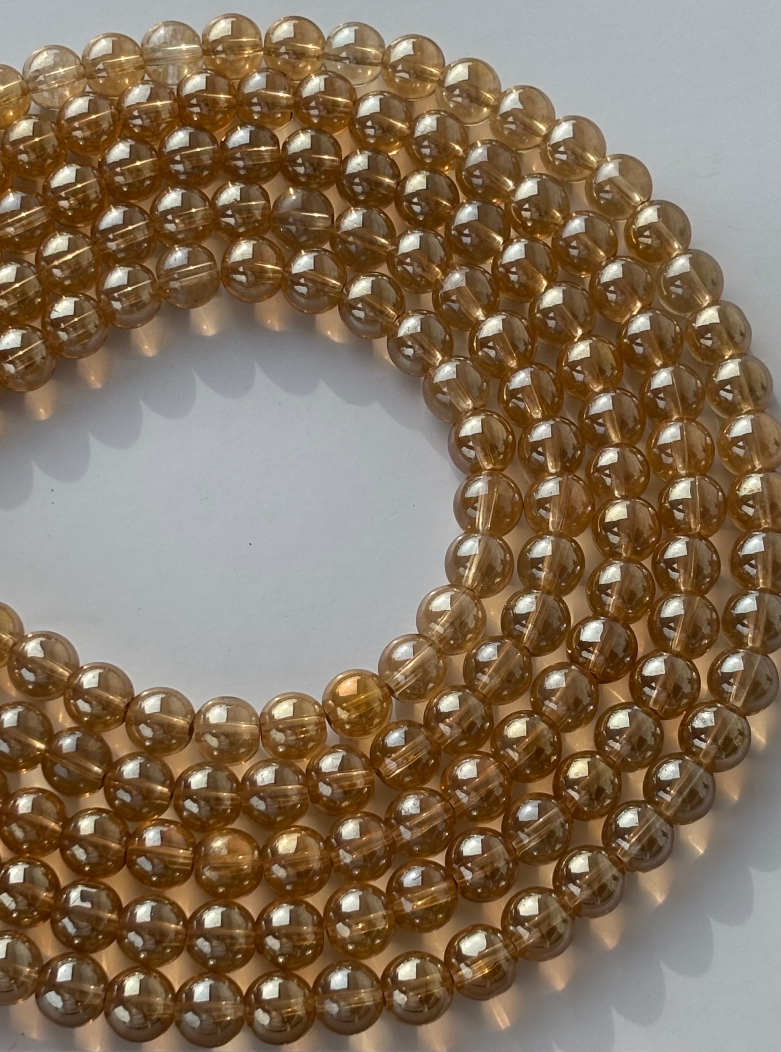 Golden Champagne 10MM Glass Beads