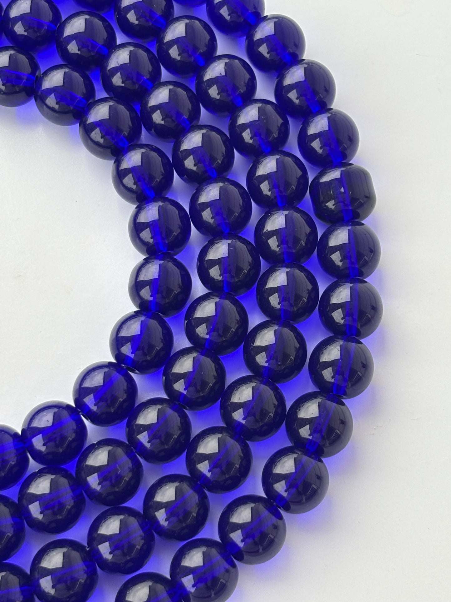 Deep Blue 12MM Glass Beads