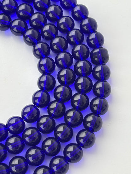 Deep Blue 12MM Glass Beads