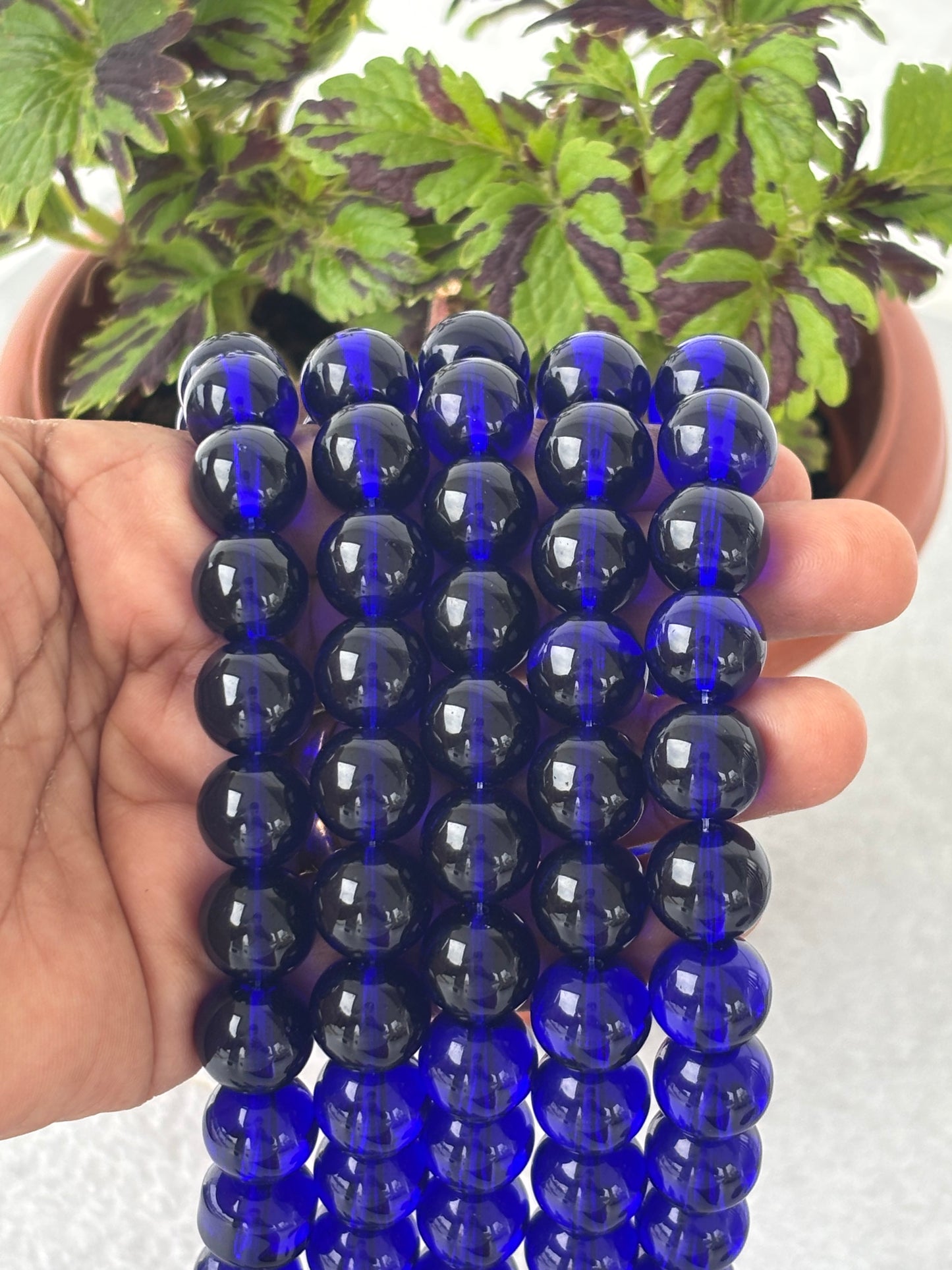 Deep Blue 12MM Glass Beads