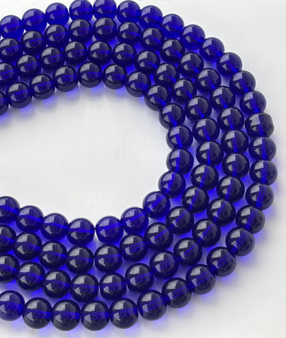 Deep Blue 12MM Glass Beads