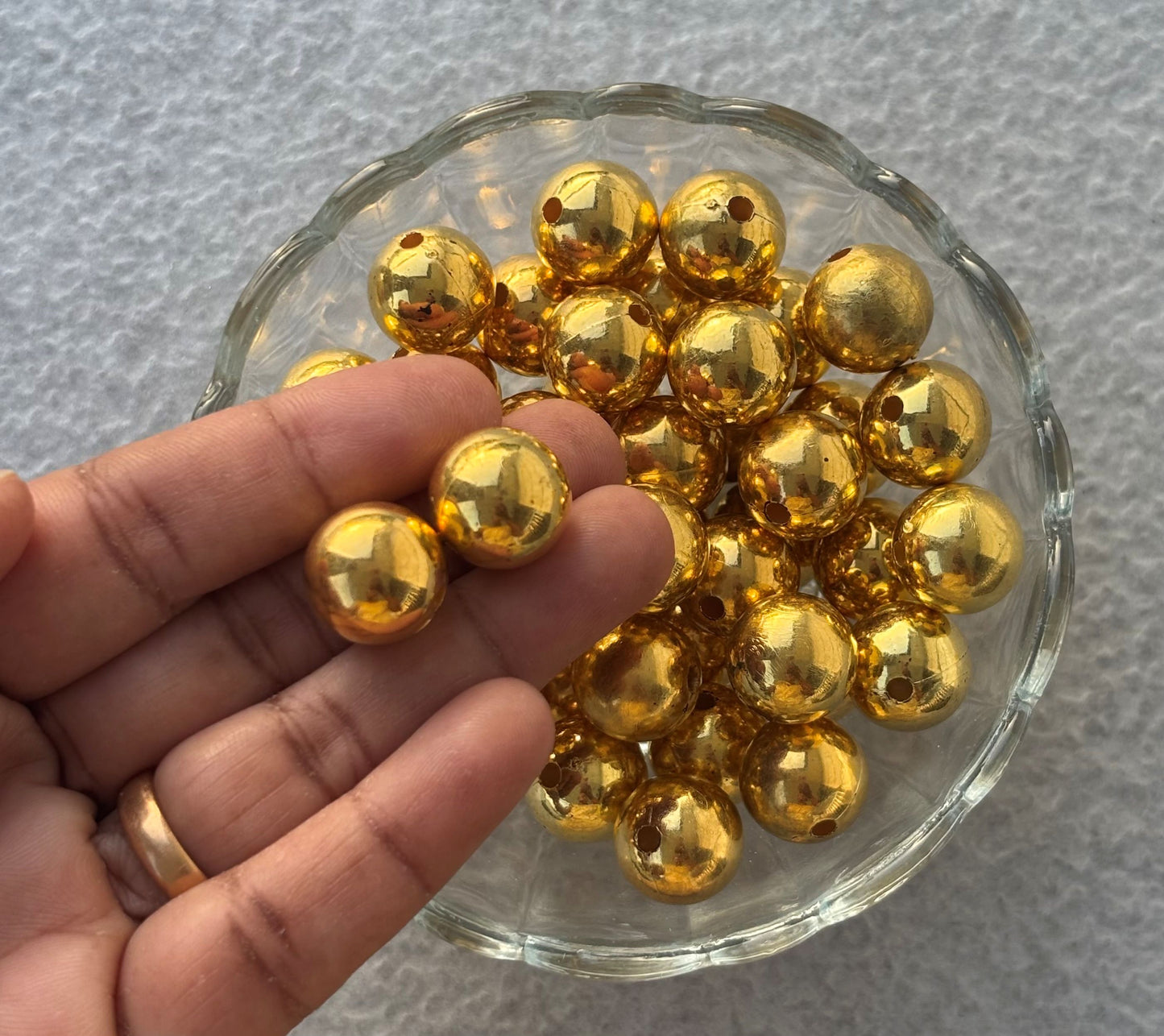 Lightweight Golden CCB Round Beads 12MM