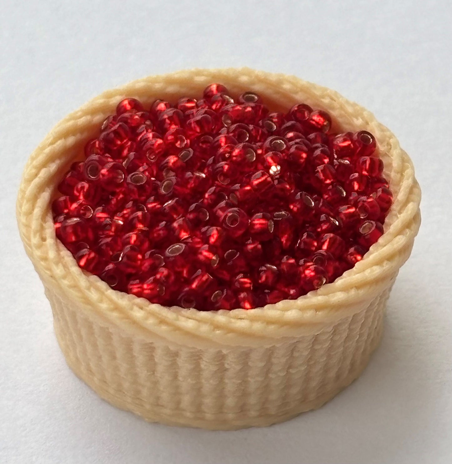 Ruby Red Preciosa Seed Beads with Silver Lining