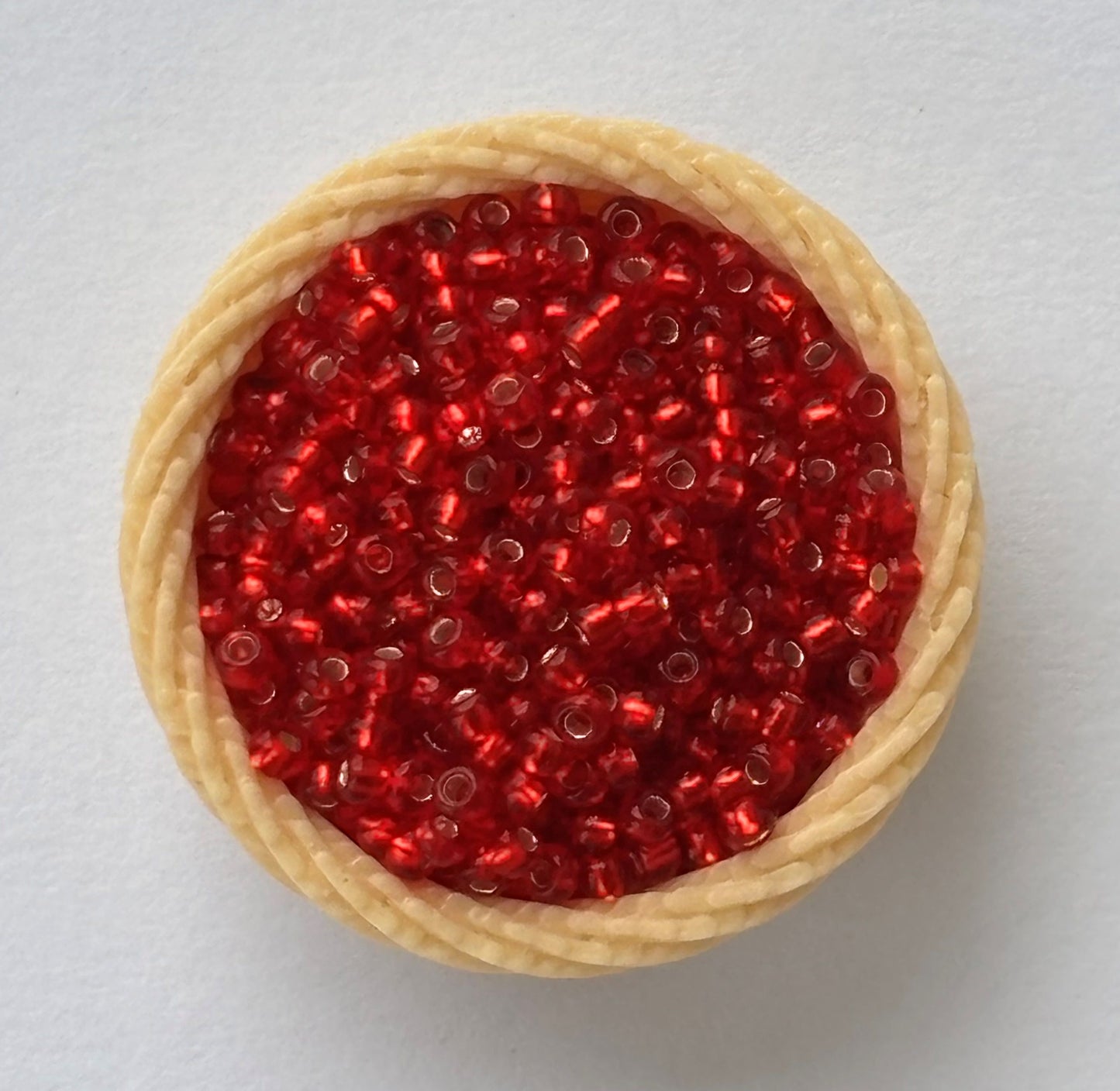 Ruby Red Preciosa Seed Beads with Silver Lining
