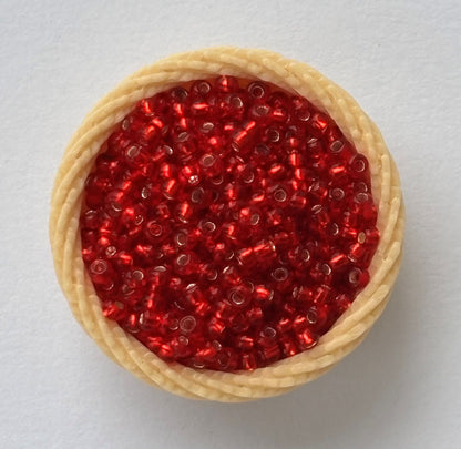 Ruby Red Preciosa Seed Beads with Silver Lining