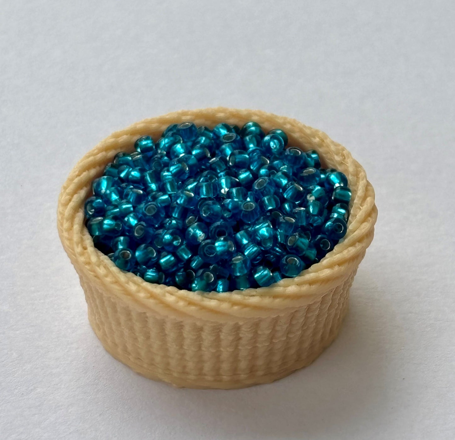 Teal Preciosa Seed Beads with Silver Lining