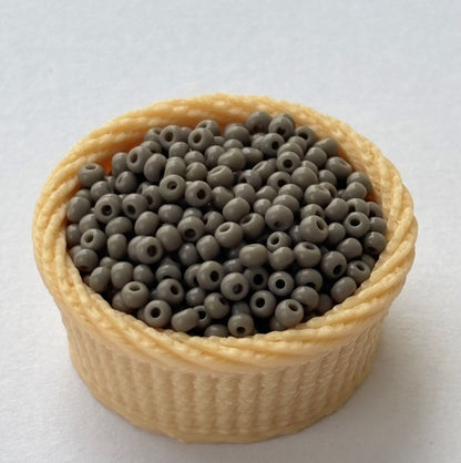 Matte Grey Preciosa Seed Beads