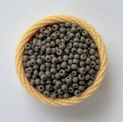 Matte Grey Preciosa Seed Beads