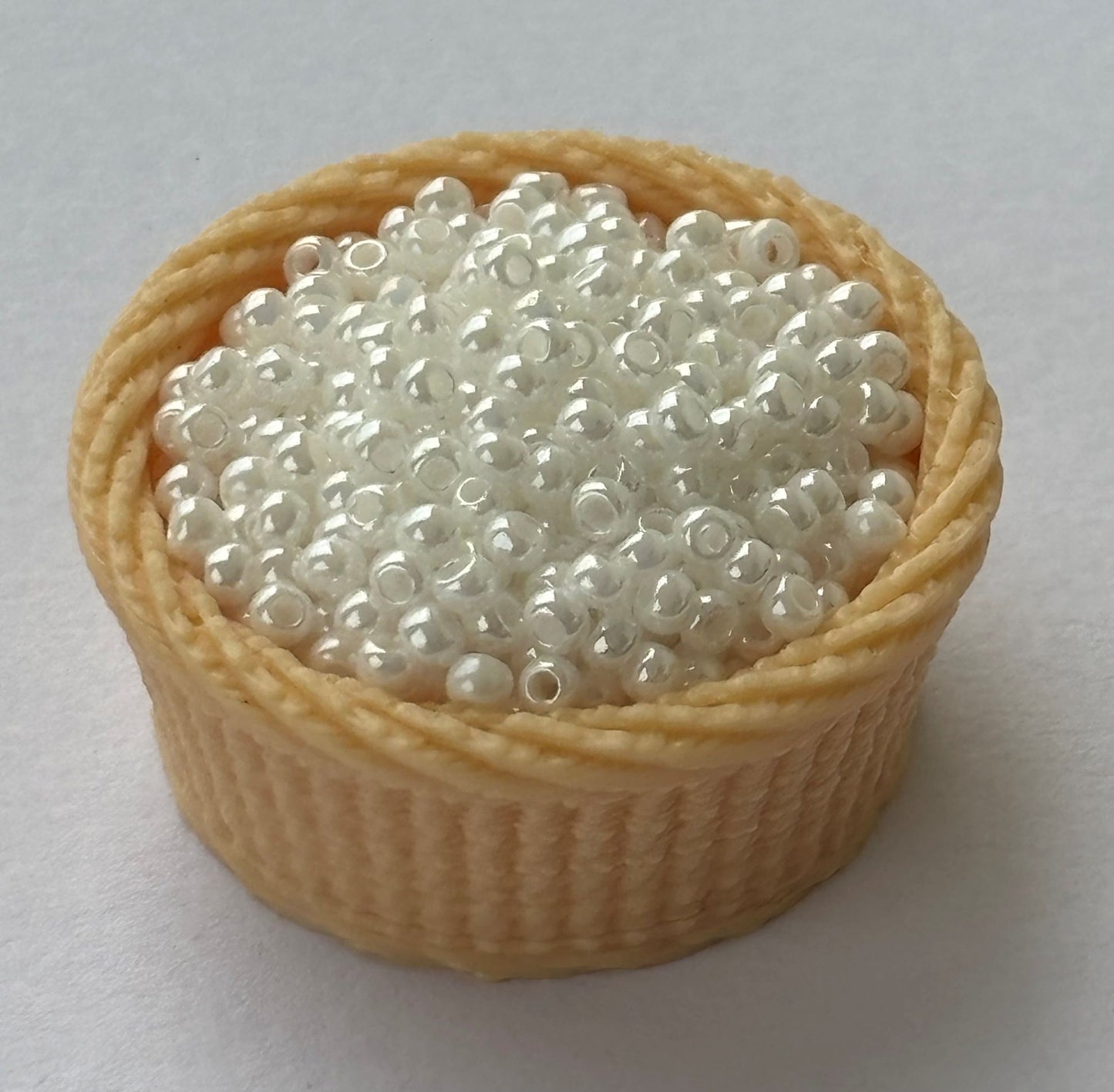 Iridescent White Preciosa Seed Beads
