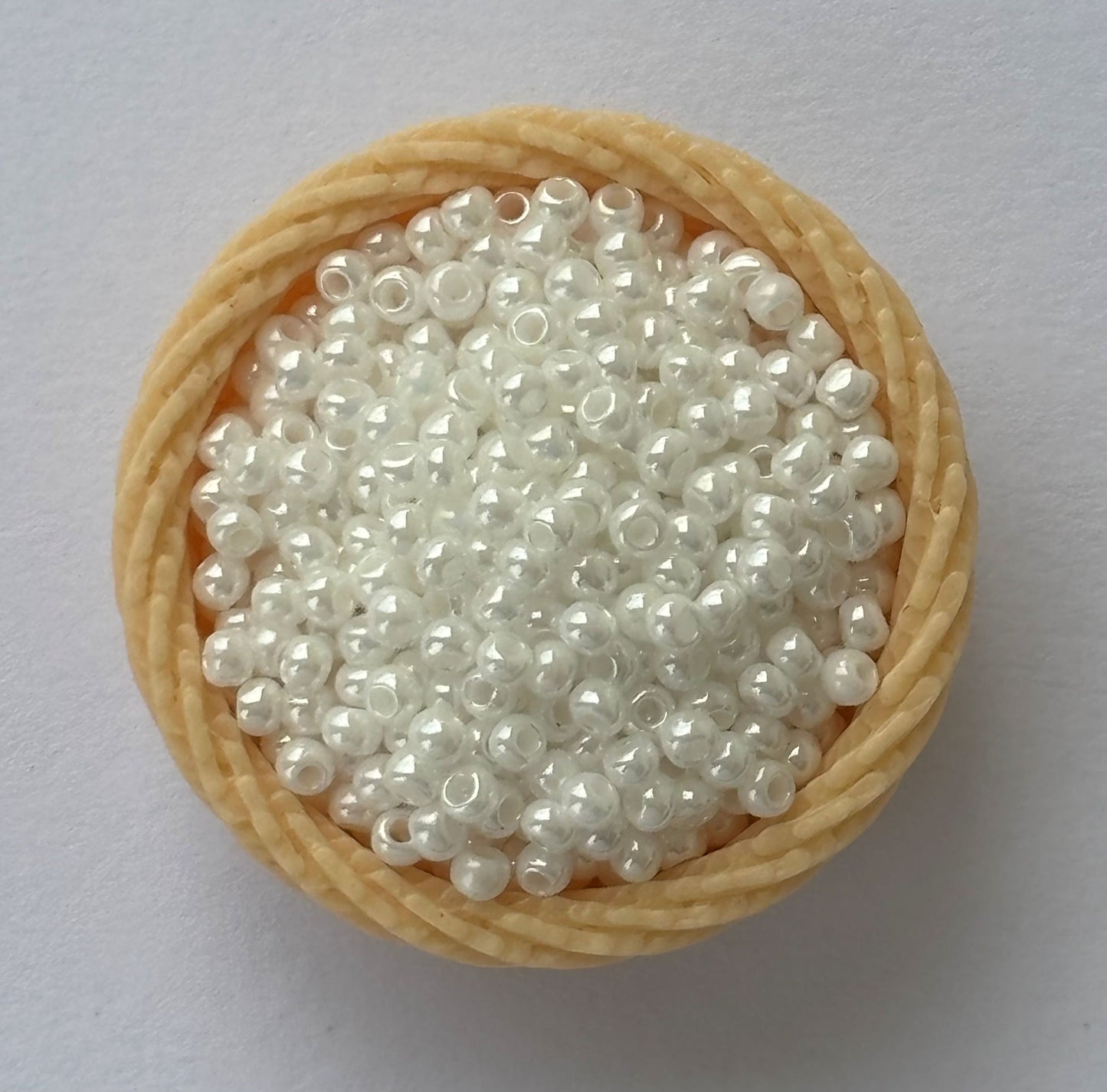 Iridescent White Preciosa Seed Beads