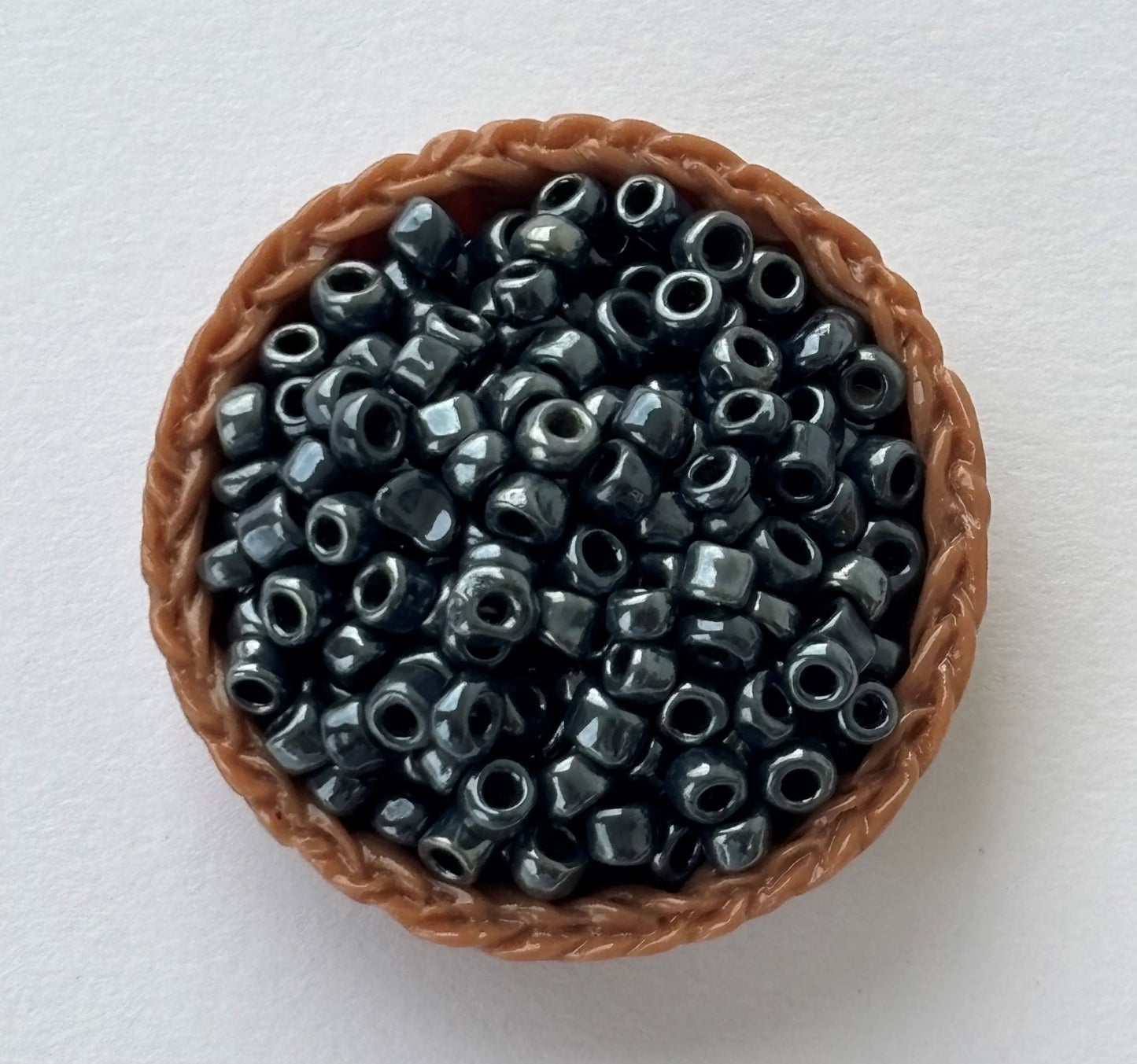 Jet Black Indian Seed Beads