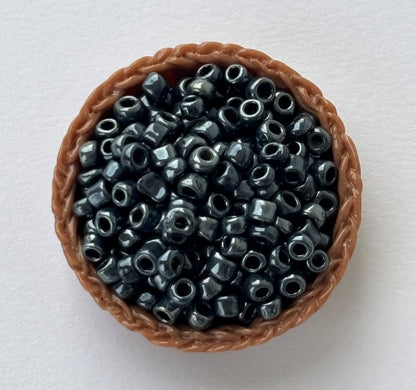 Jet Black Indian Seed Beads