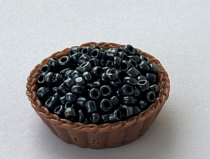 Jet Black Indian Seed Beads