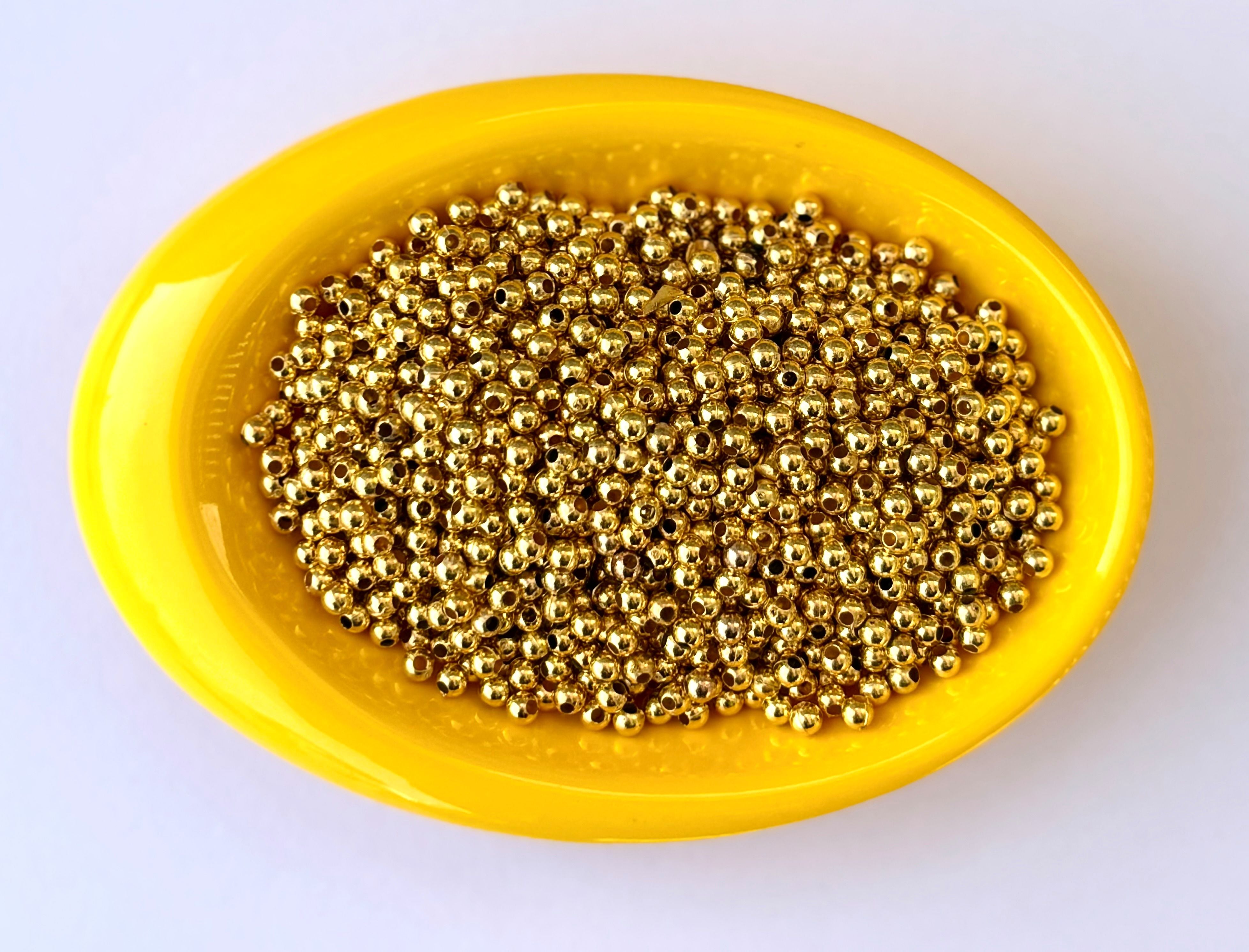 Lightweight Golden CCB Round Beads 3MM